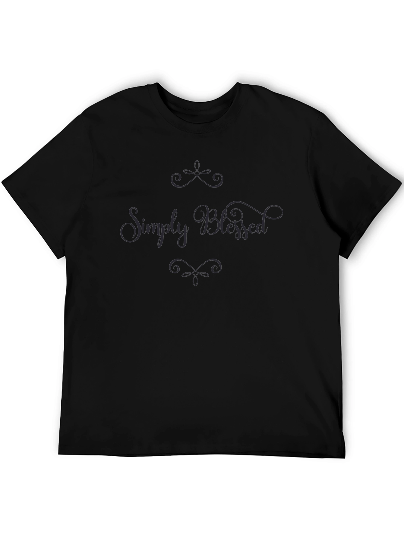 Black Simply Blessed Graphic Tee - Black Crew Neck view 5