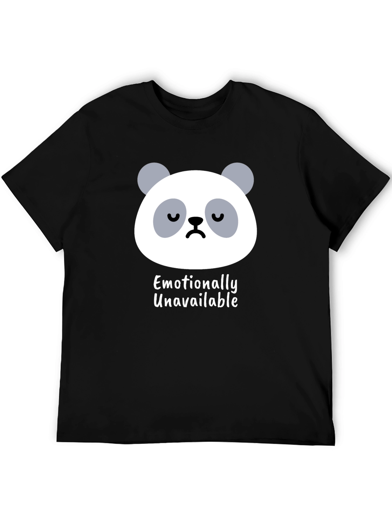 Black Emotionally Unavailable Panda Graphic Tee - Black view 5