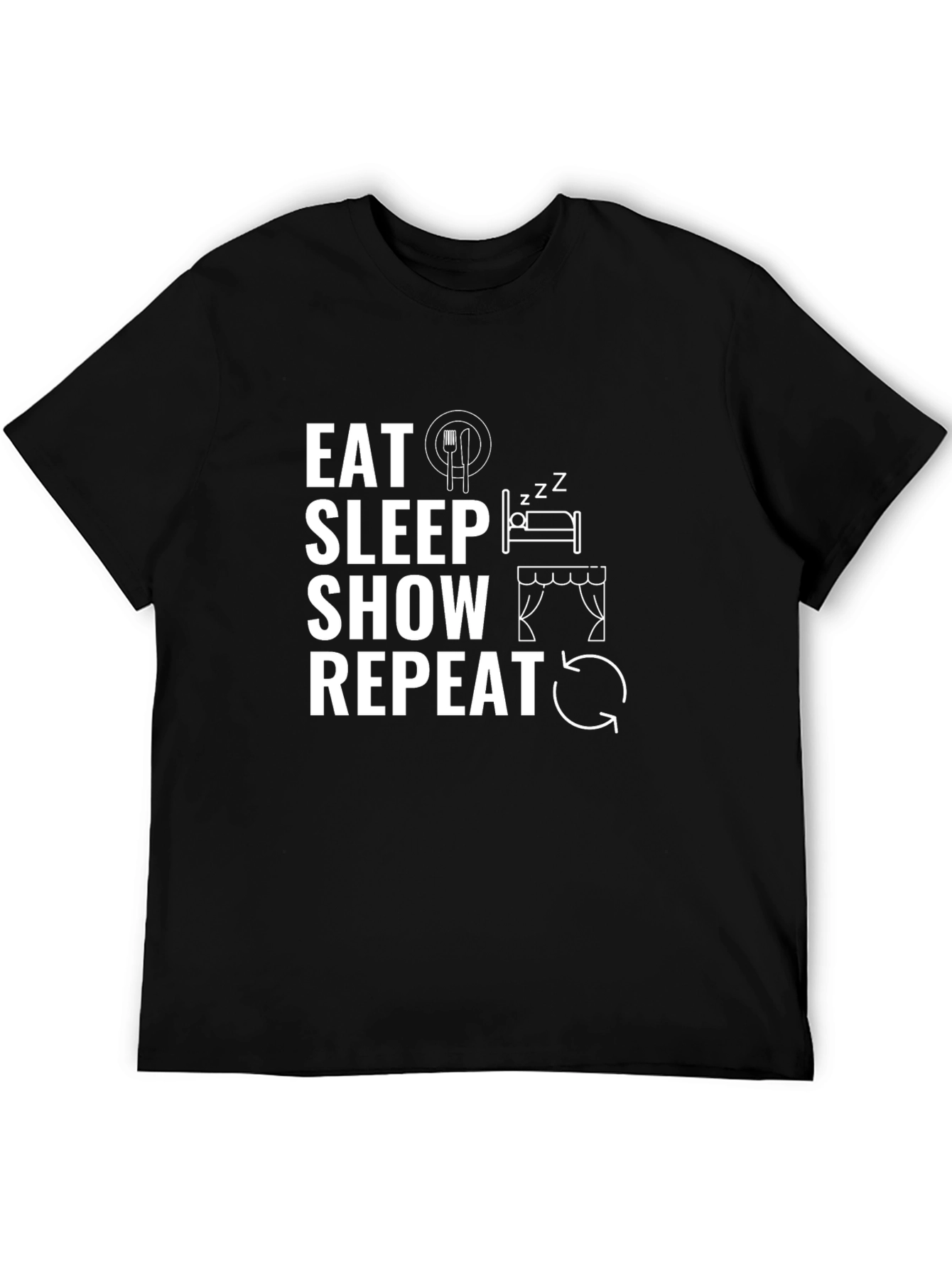 Black Eat Sleep Show Repeat Graphic Tee view 5