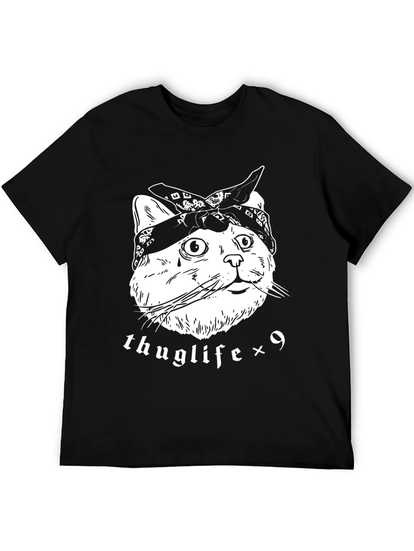 Black Thuglife Cat T-Shirt - Bandana Kitten Tee view 5