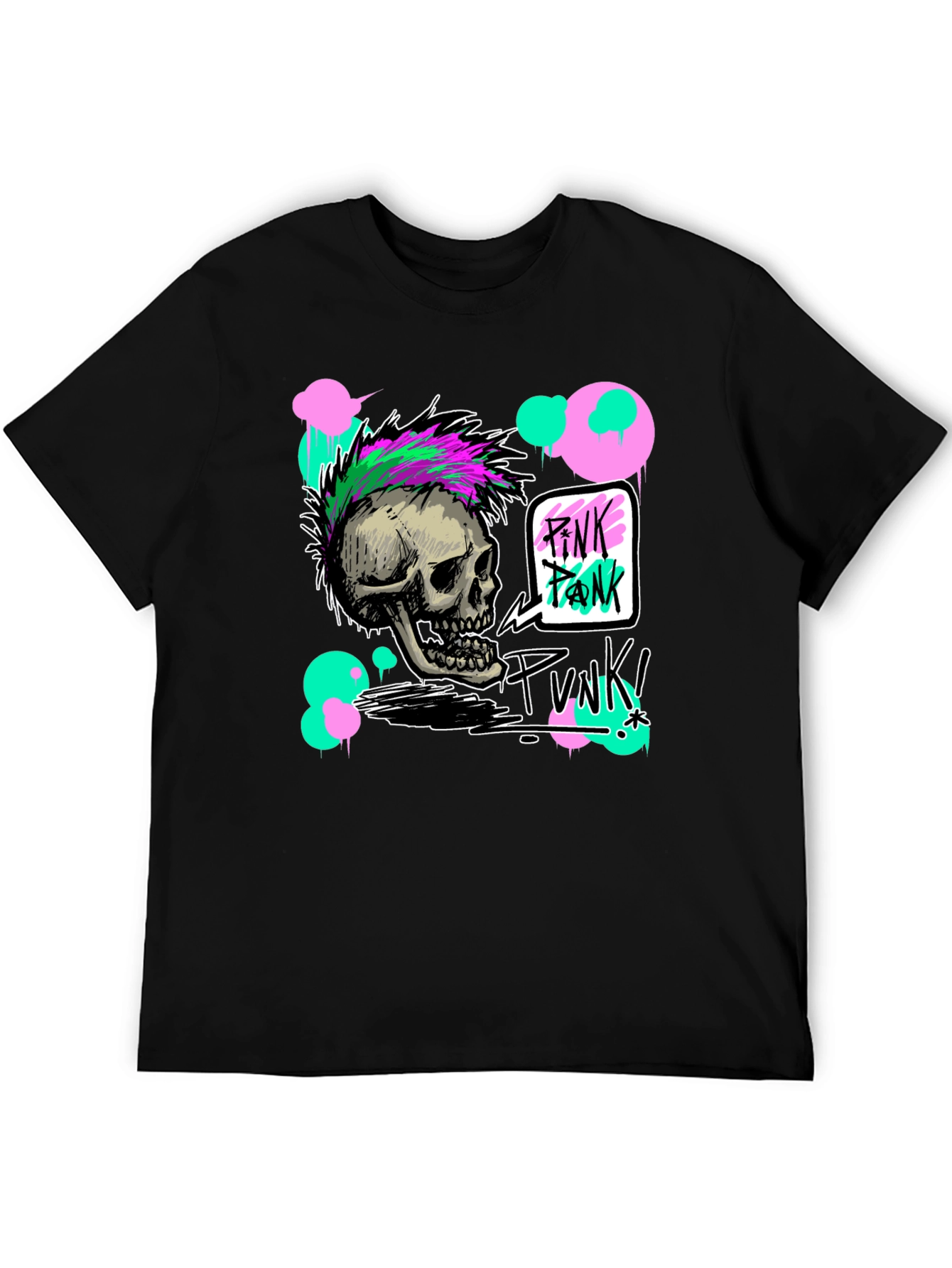 Black Skull Punk Graphic Tee - Edgy Fashion view 5