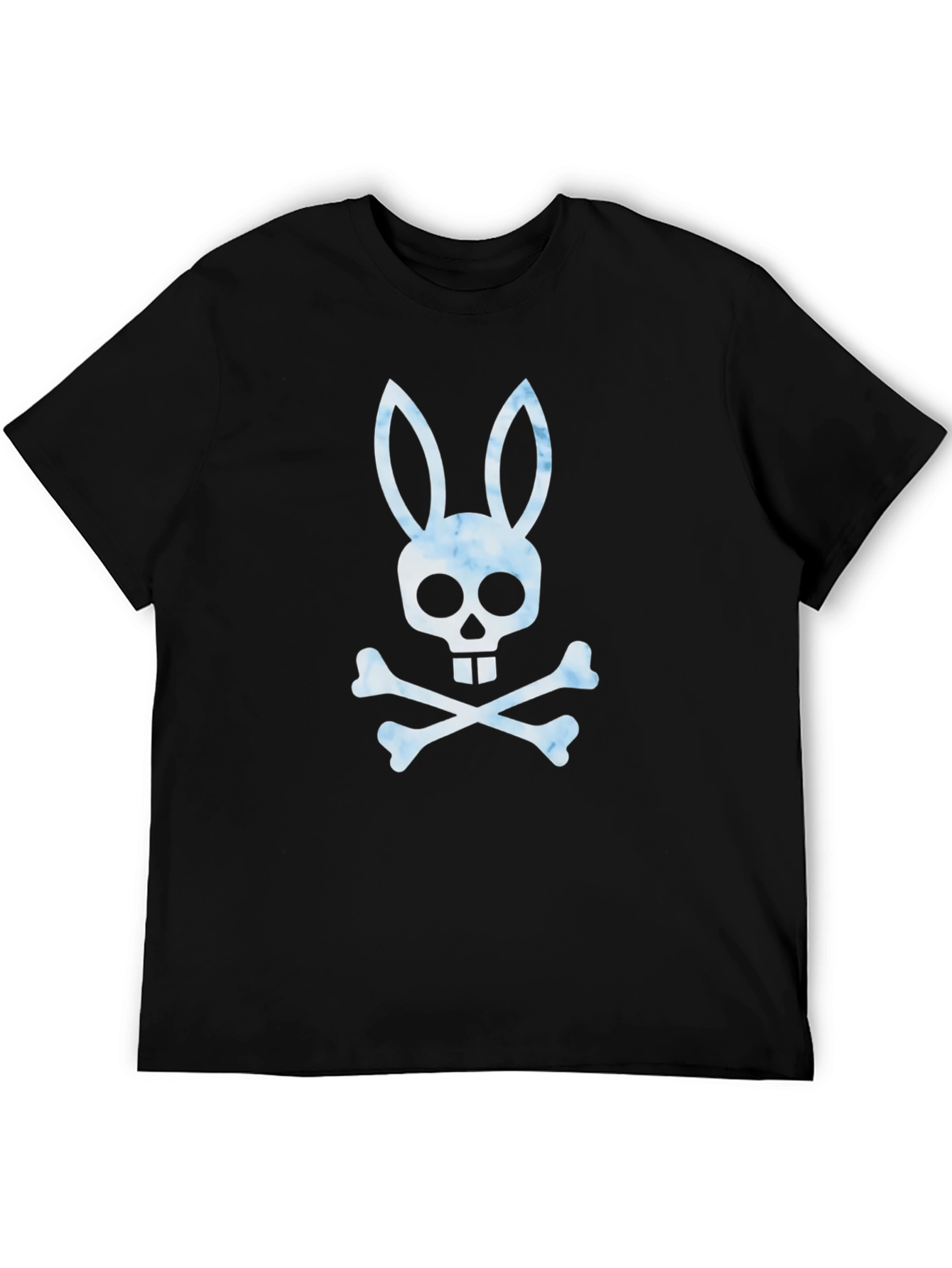 Black Skull Rabbit Bones T-Shirt Graphic Print view 5