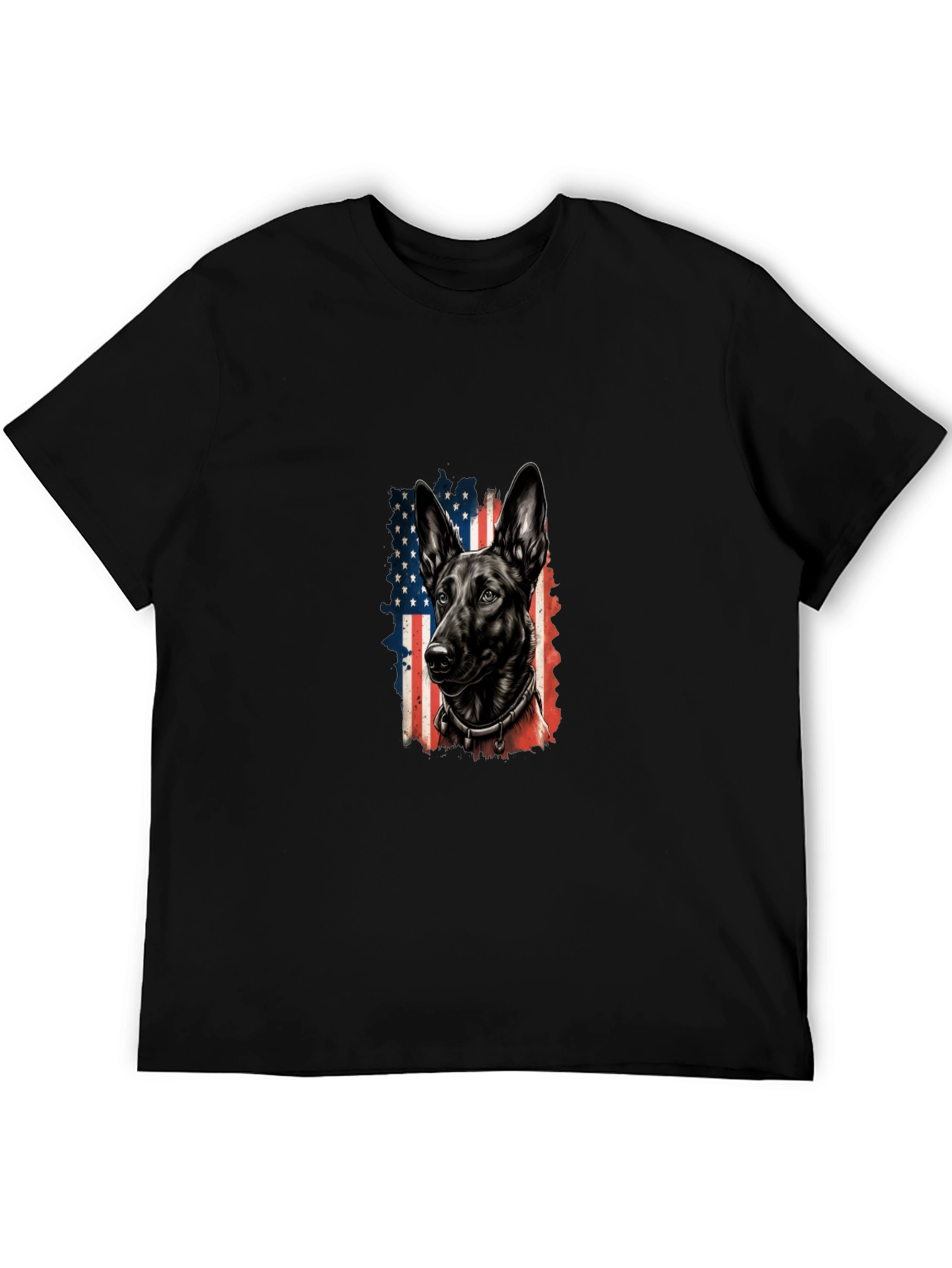 Black Patriotic Dog Graphic Tee - American Flag Dog Shirt view 5