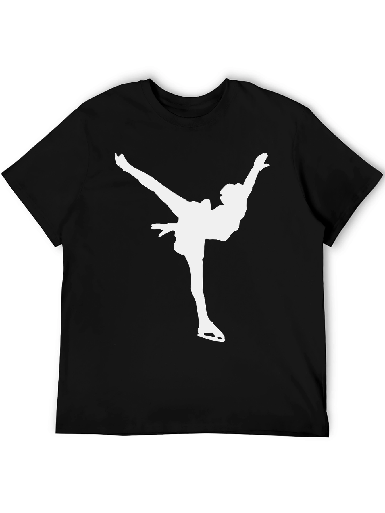 Black Figure Skater Graphic Tee - Black Cotton T-Shirt view 5