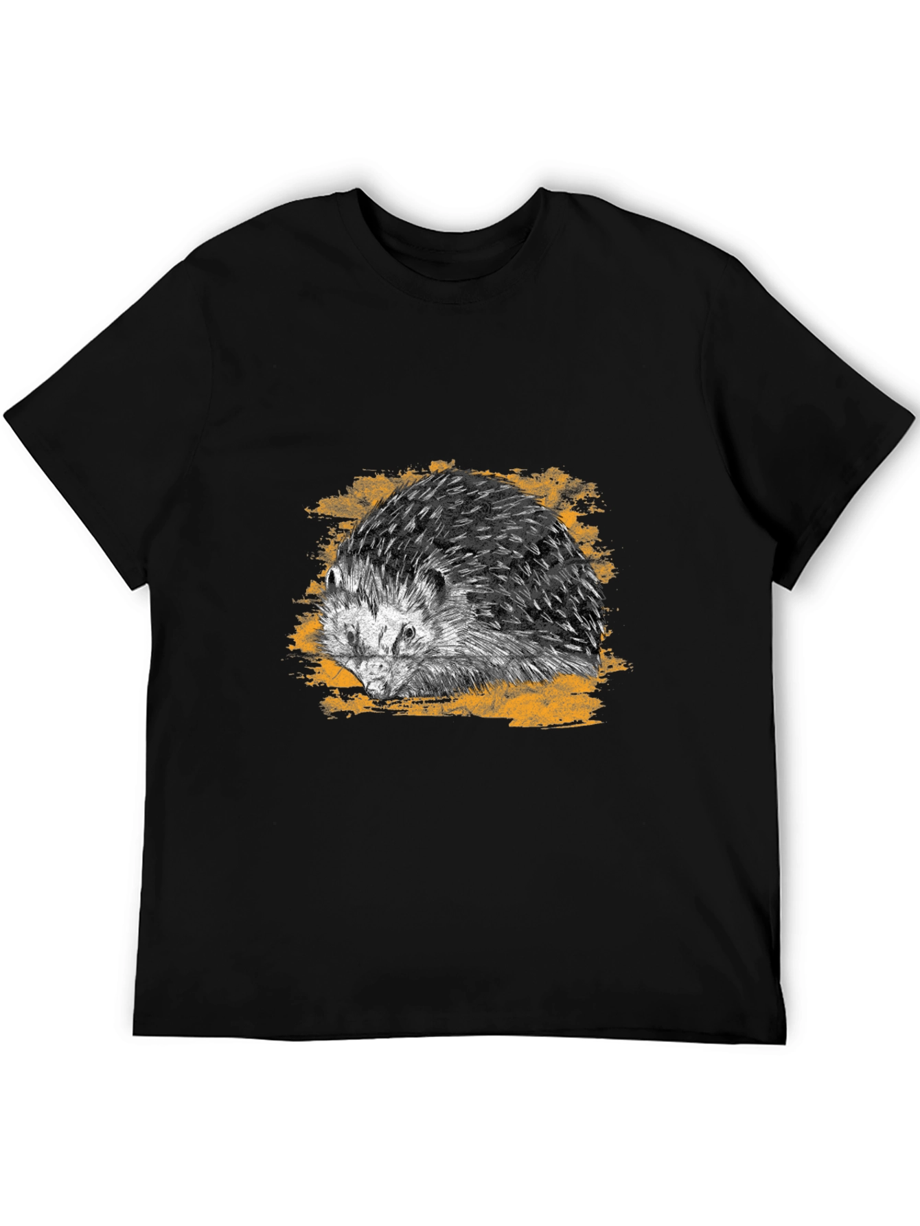 Black Hedgehog Graphic Tee - Cool Animal Print Shirt view 5
