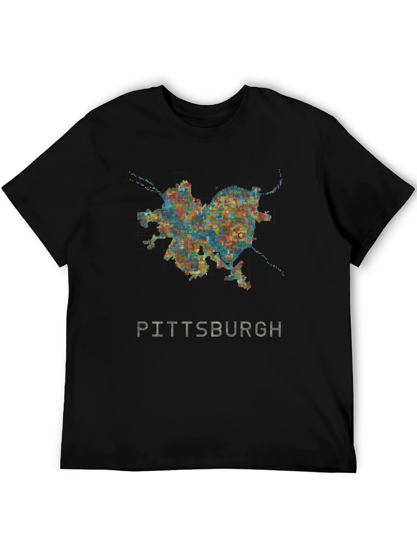 Black Pittsburgh City Map Graphic Tee - Black view 5