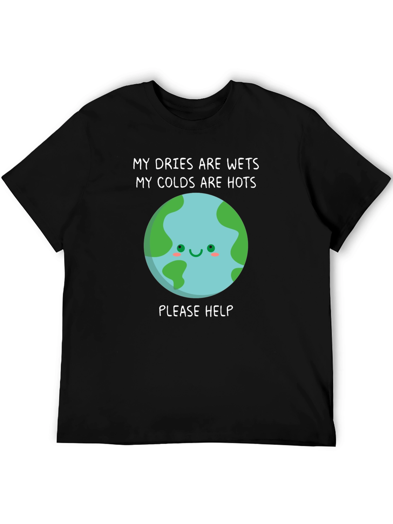 Black Earth Climate Change T-Shirt - 'Please Help' view 5