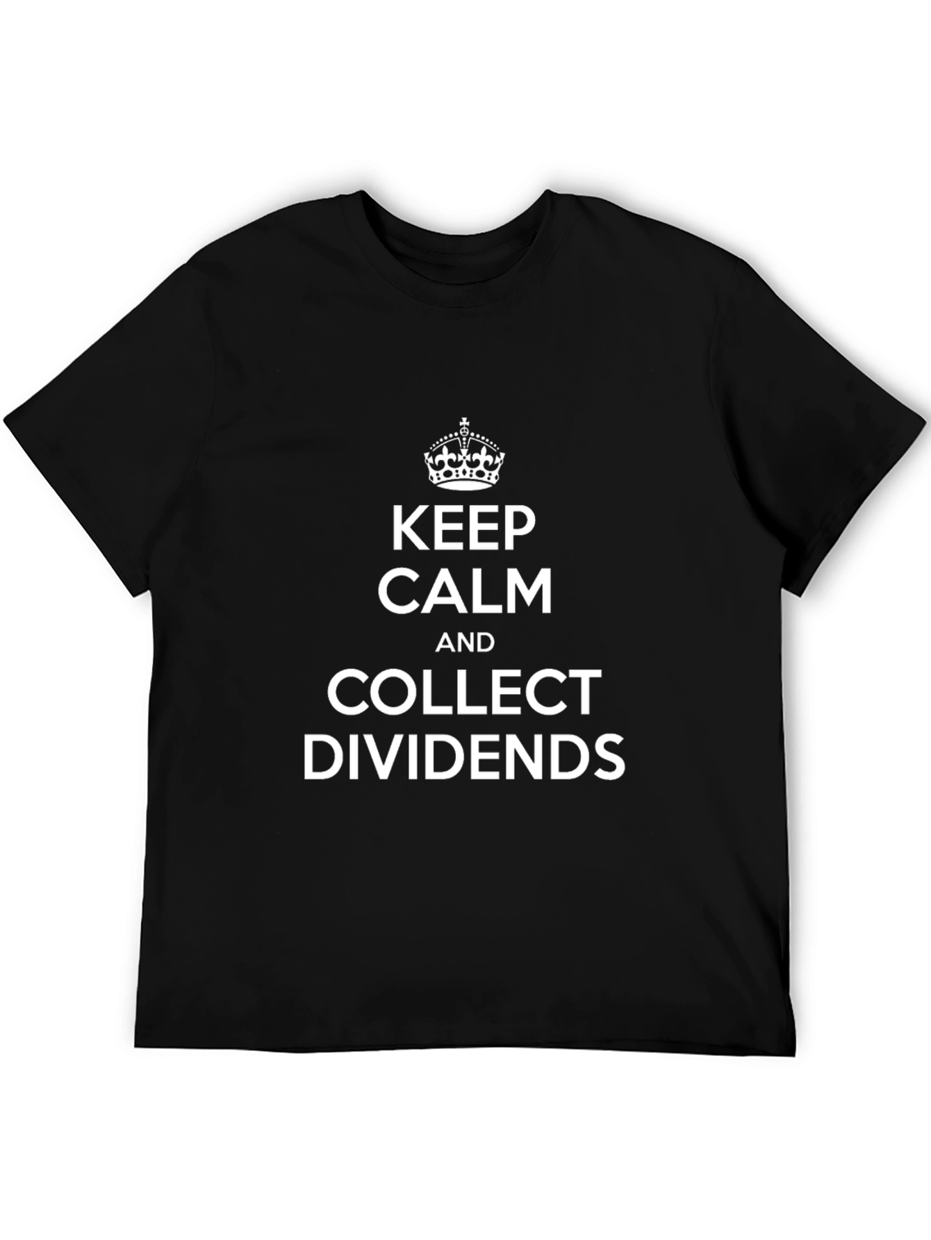 Black Keep Calm and Collect Dividends Black T-Shirt view 5