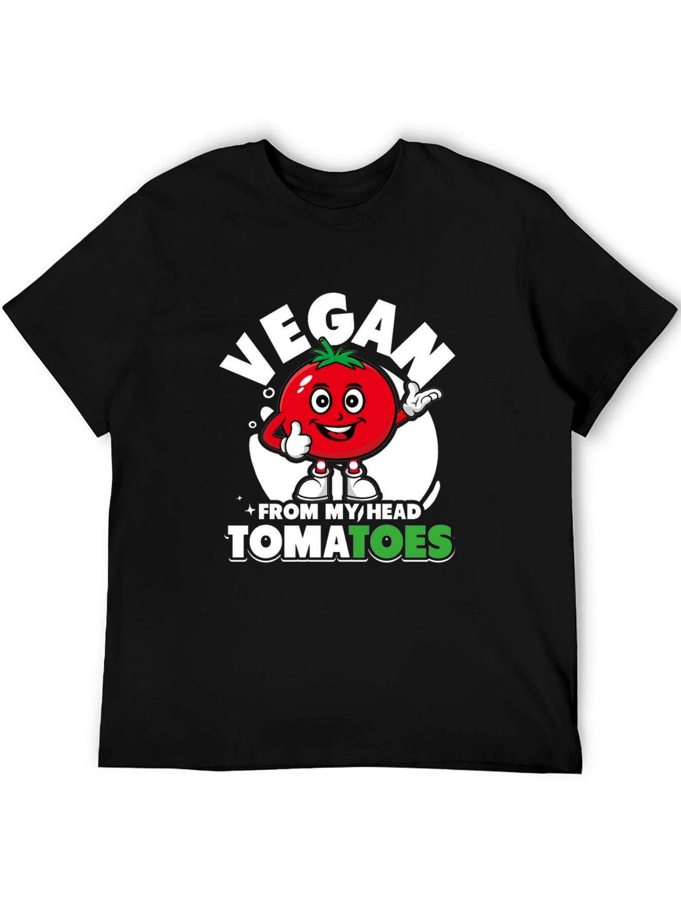 Black Vegan From My Head Tomatoes Graphic Tee view 5