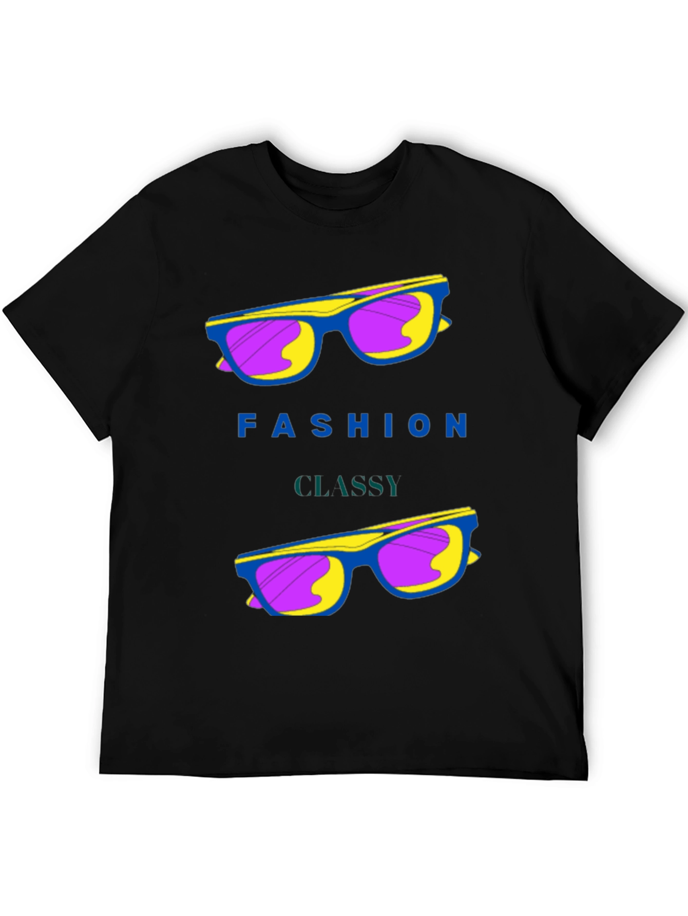Black Fashion Classy Sunglasses Graphic T-Shirt view 5