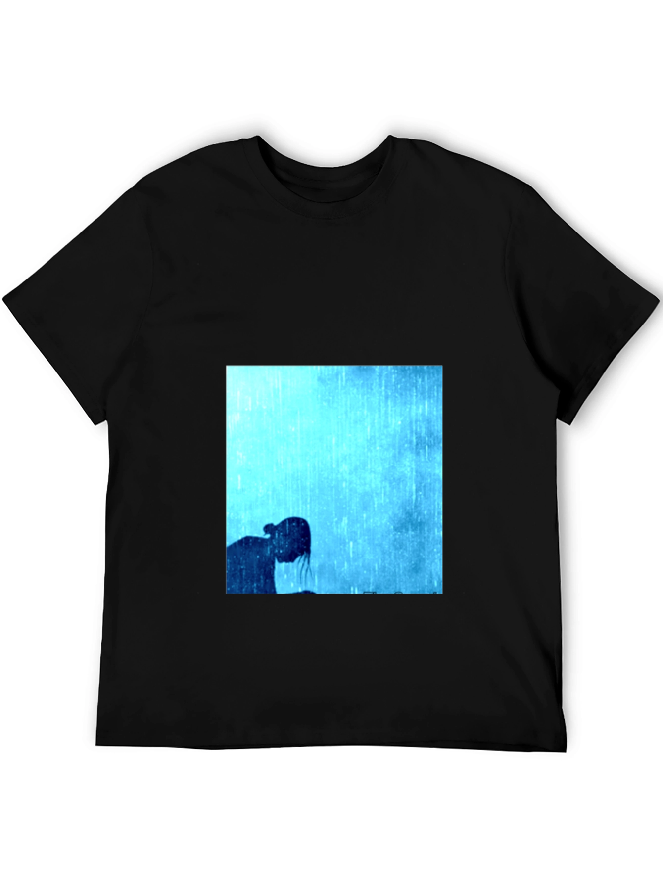 Black Rainy Day Silhouette Graphic Tee - Black view 5