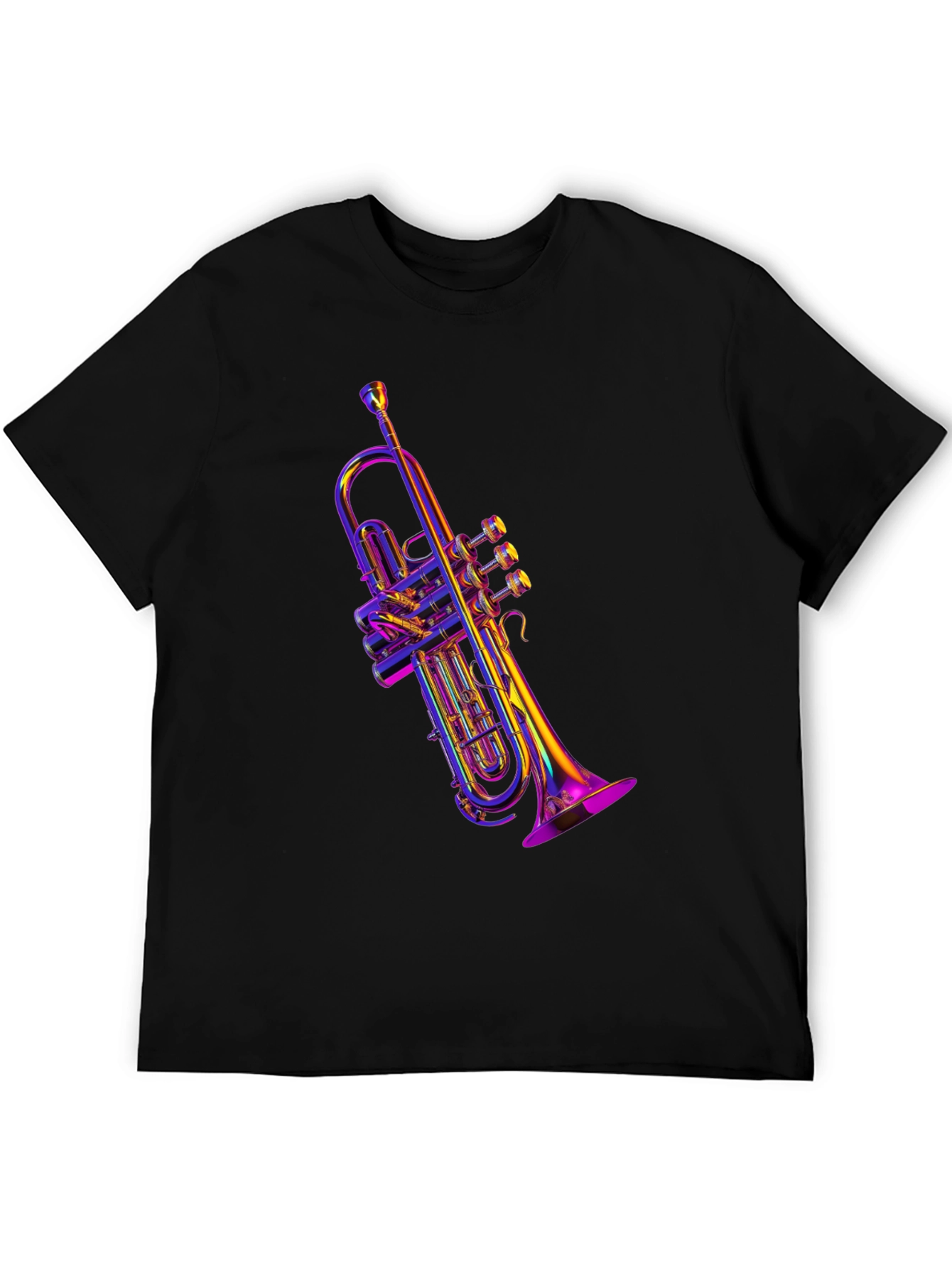 Black Neon Trumpet Graphic Tee - Musical Style view 5