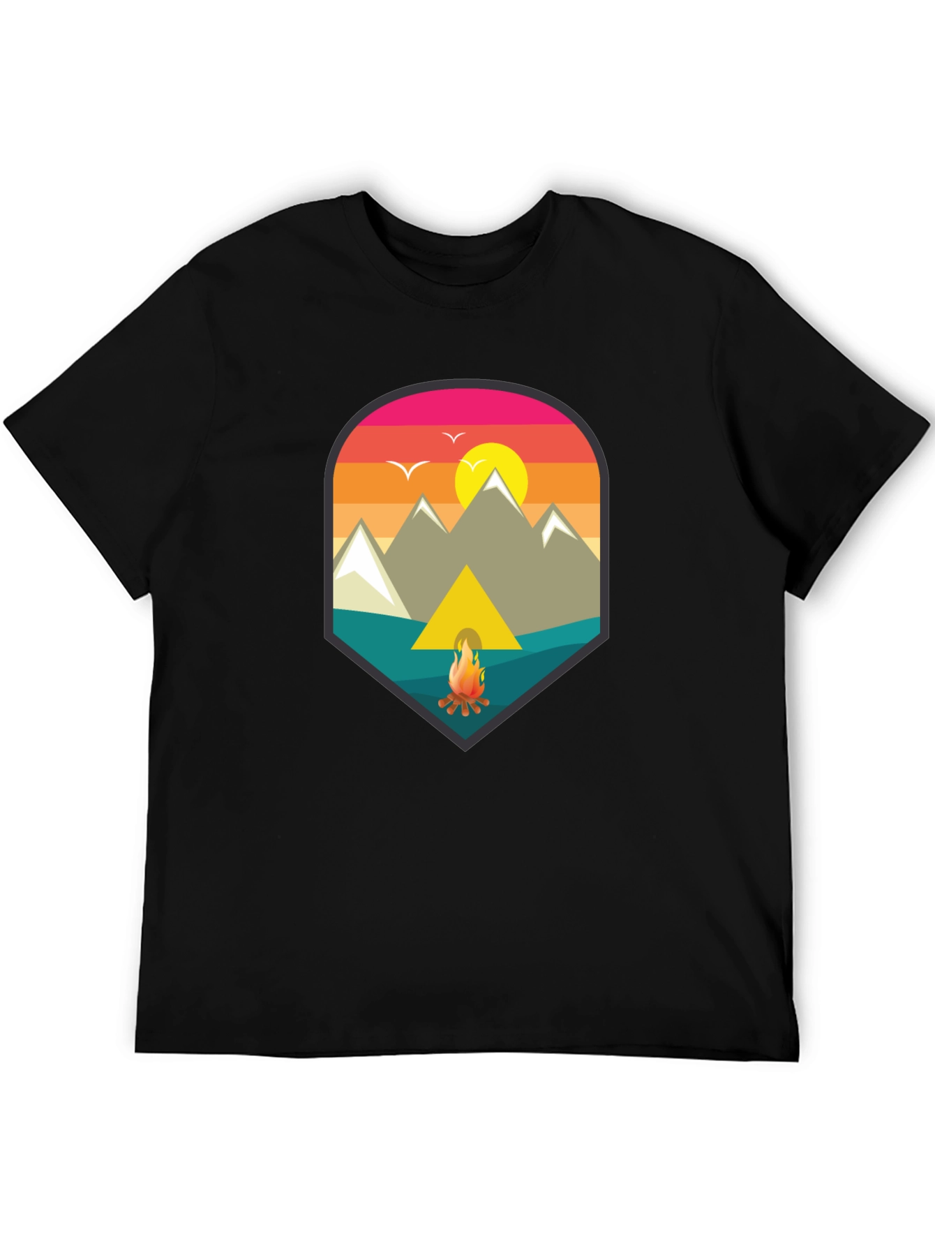 Black Camping Adventure Graphic Tee view 5