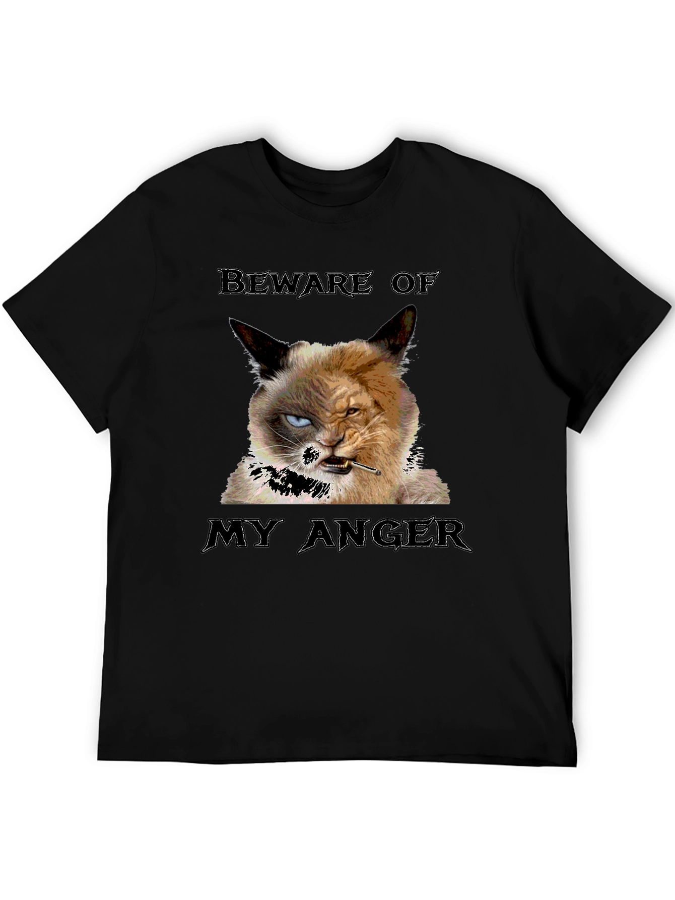 Black Grumpy Cat T-Shirt - Beware My Anger view 5