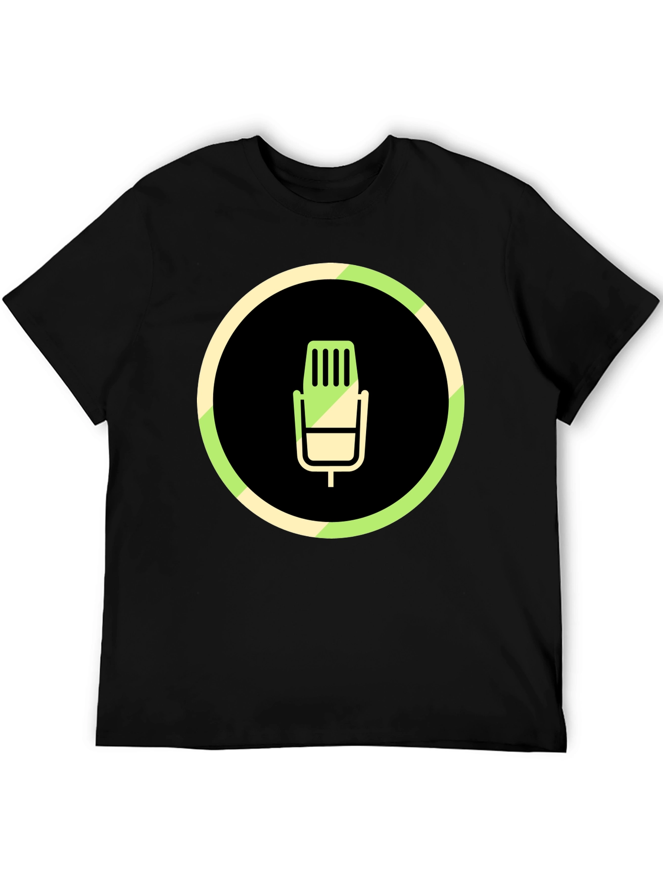 Black Microphone Graphic Black T-Shirt view 5
