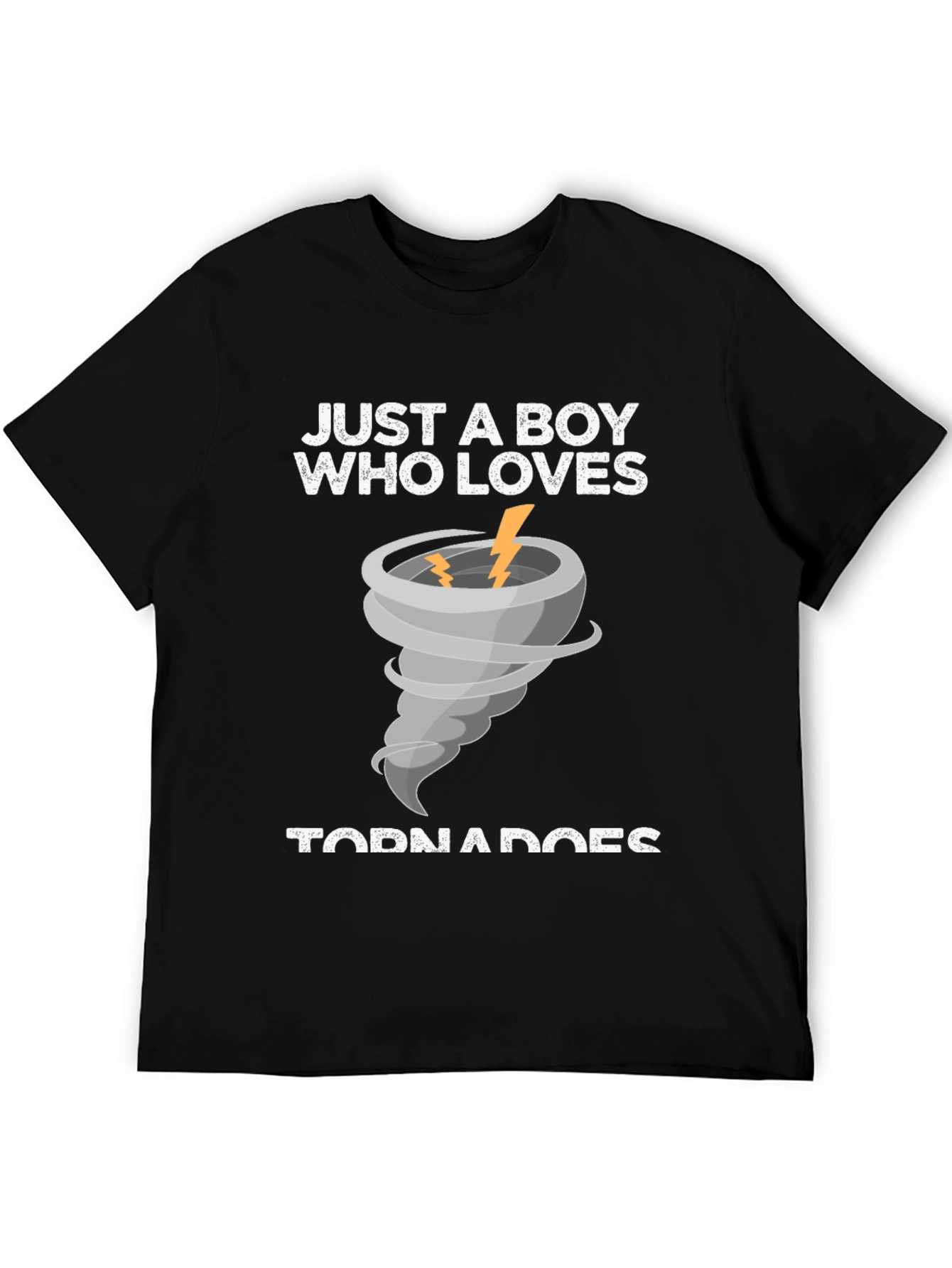 Black Just A Boy Who Loves Tornadoes T-Shirt view 5