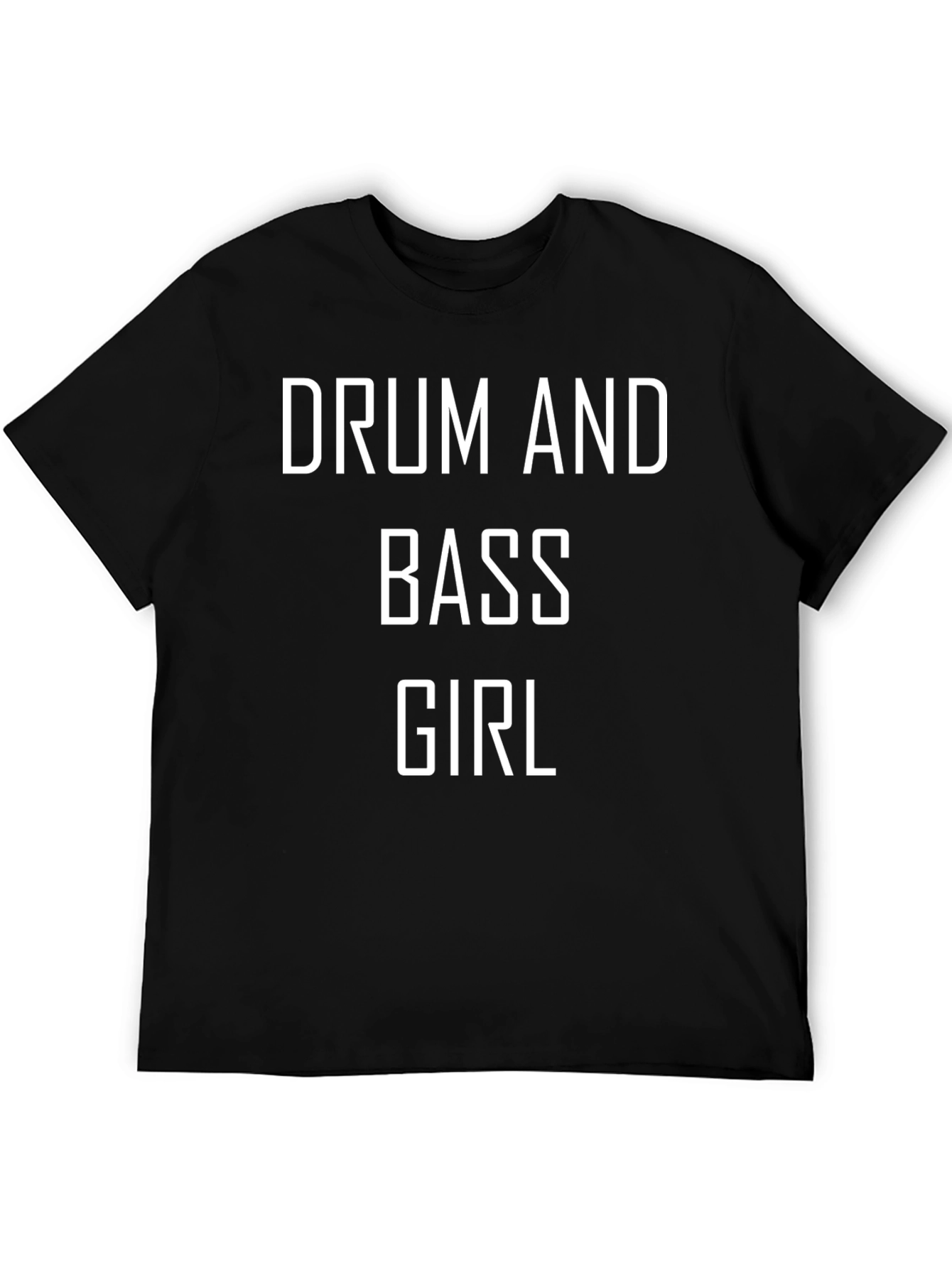 Black Drum and Bass Girl Black T-Shirt view 5