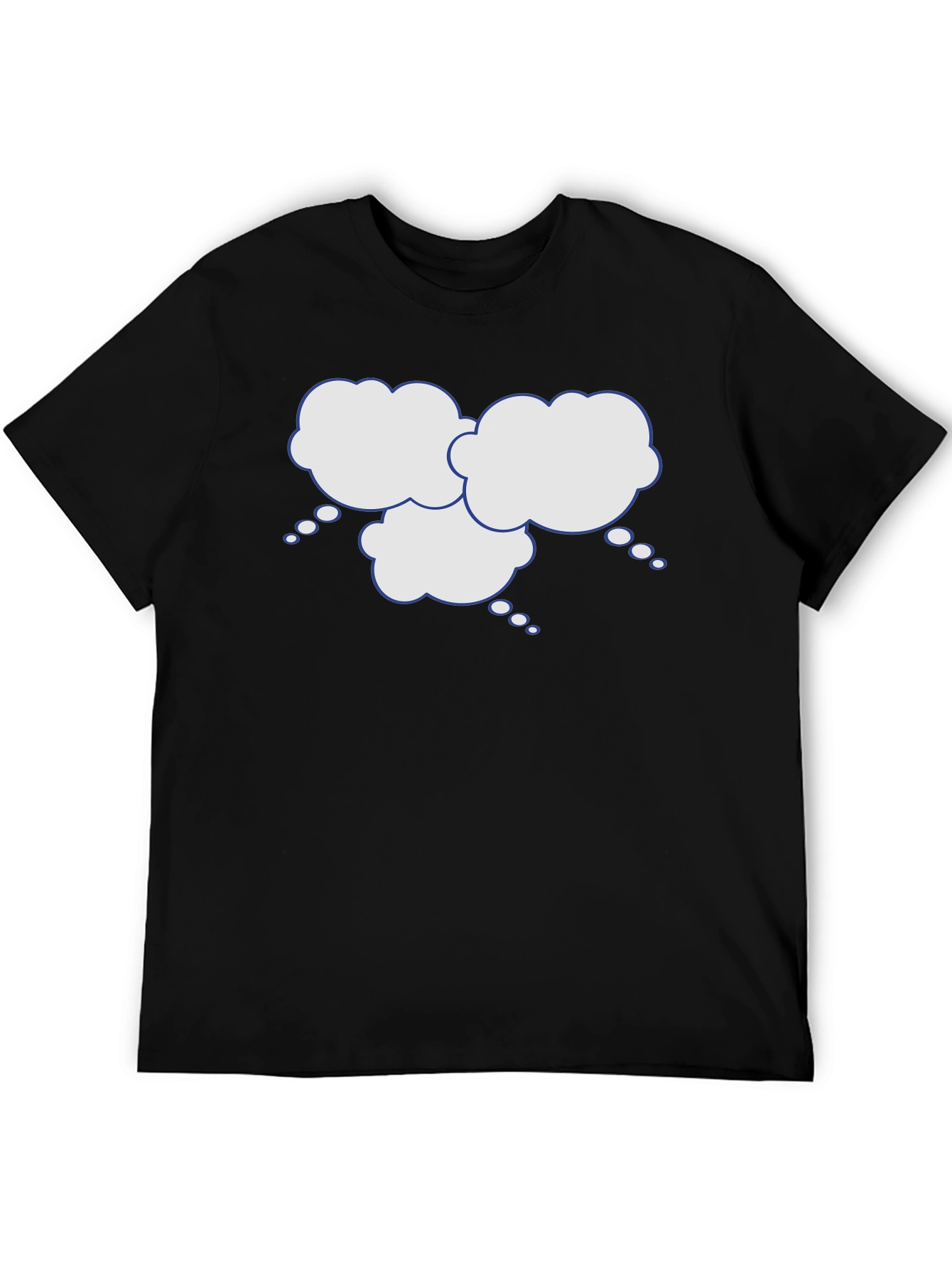 Black Black T-Shirt with Thinking Cloud Graphic view 5
