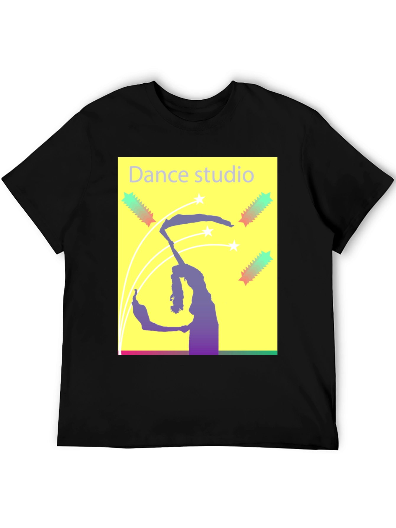 Black Dance Studio Graphic Tee - Black Cotton T-Shirt view 5