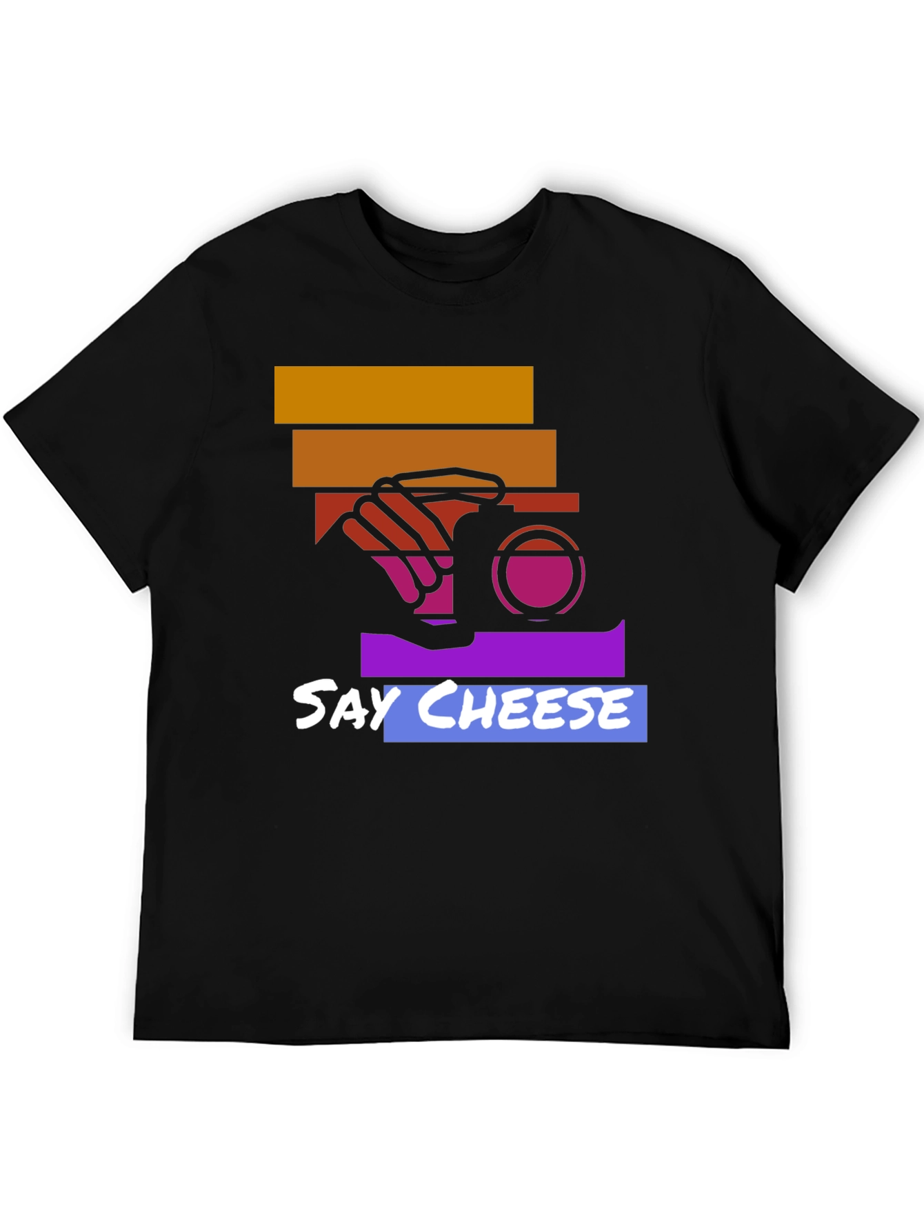 Black Say Cheese Graphic Tee - Camera Lover T-Shirt view 5
