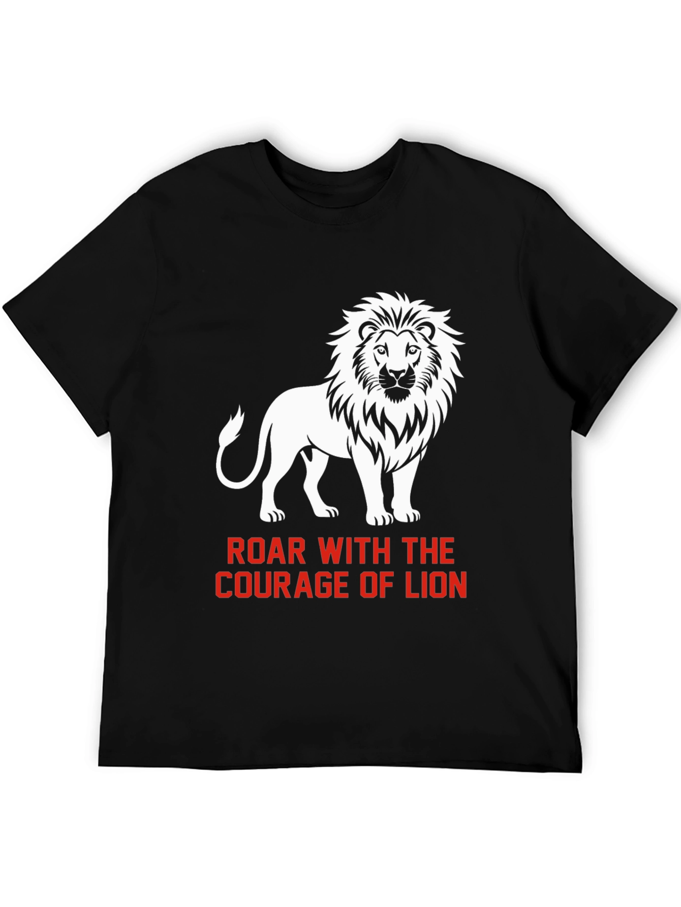 Black Courage of Lion Graphic T-Shirt view 5