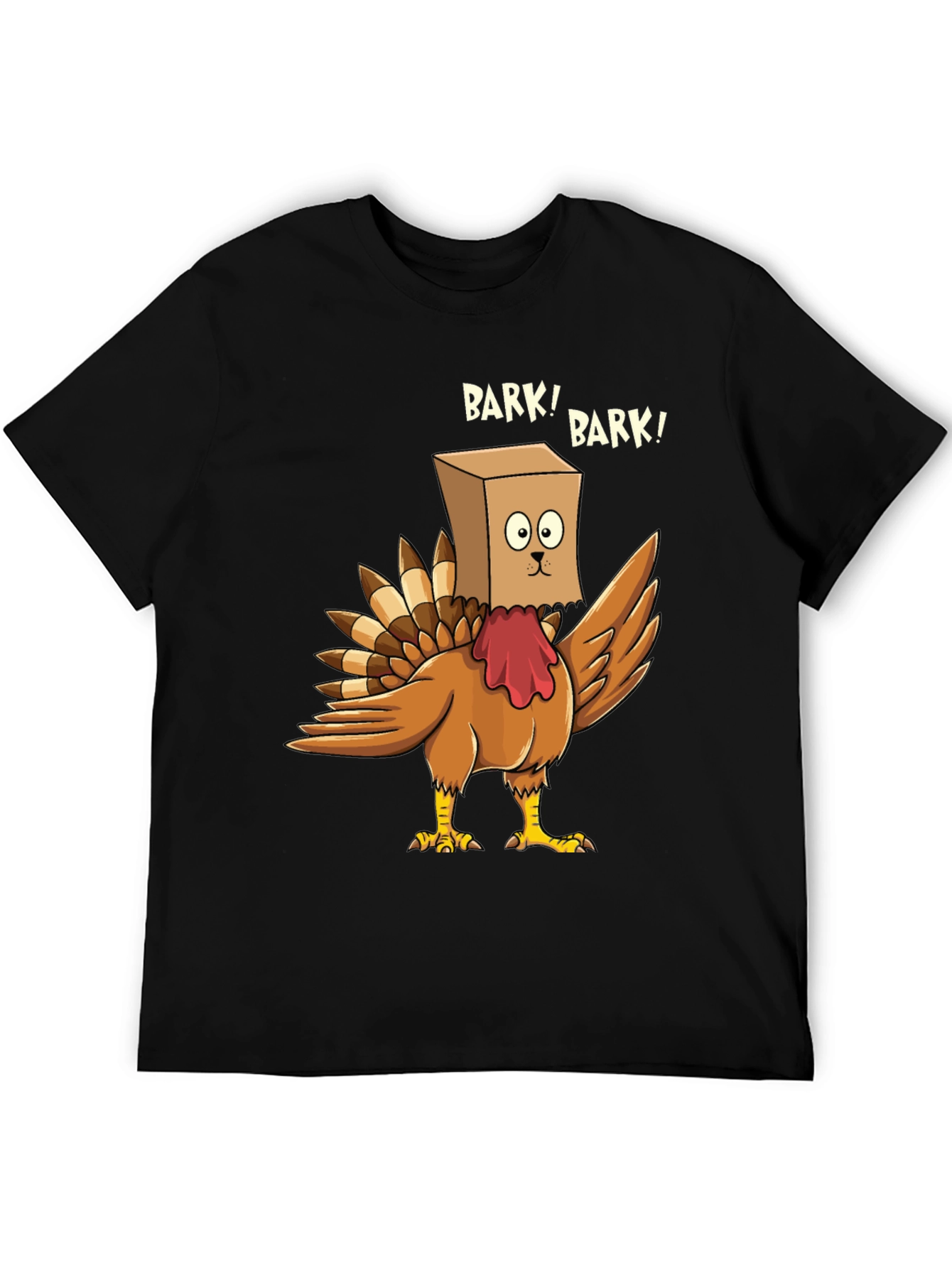 Black Funny Turkey Bark! Graphic T-Shirt view 5