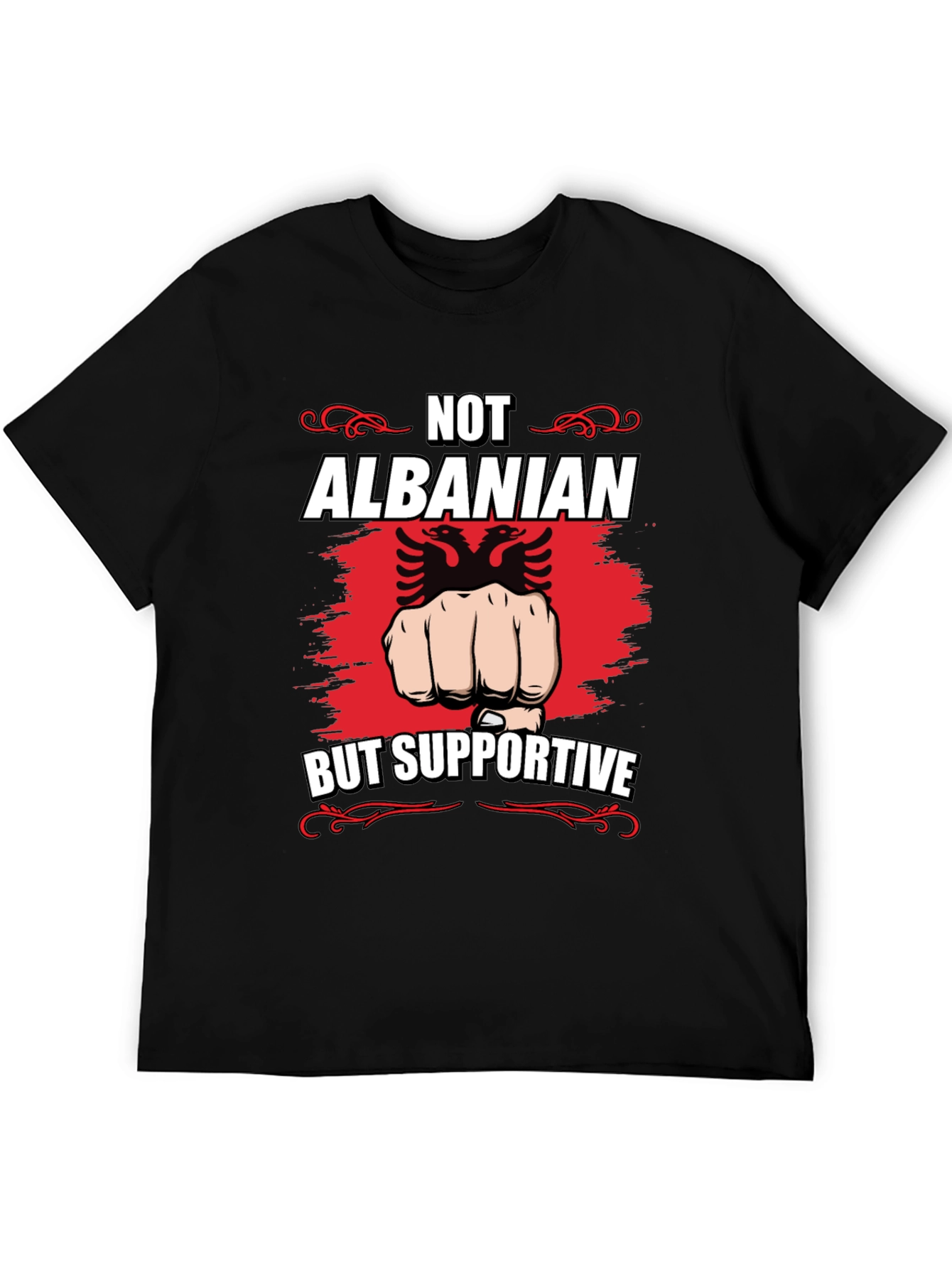Black Albanian Supporter Graphic T-Shirt view 5