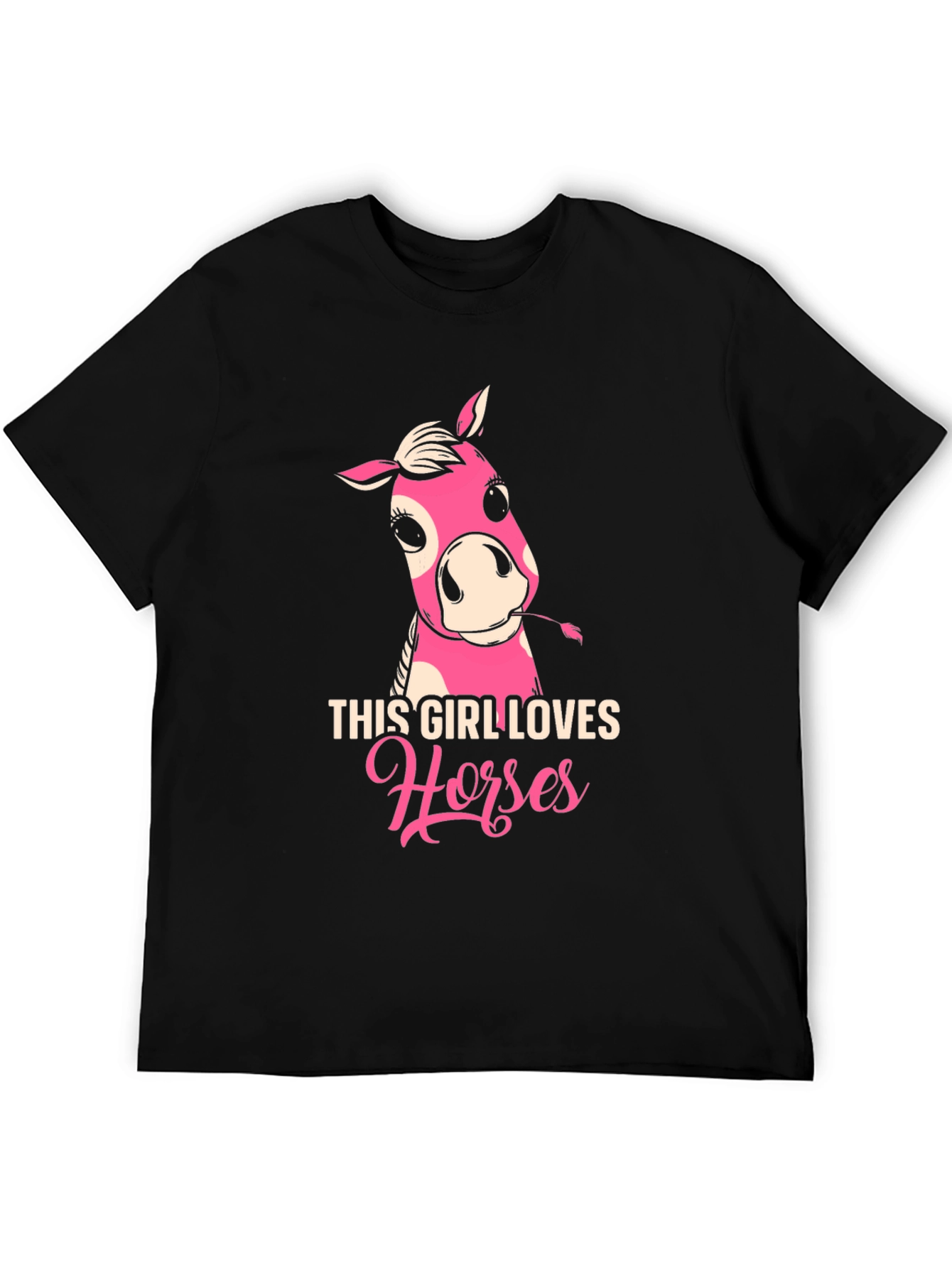 Black This Girl Loves Horses Black T-Shirt view 5