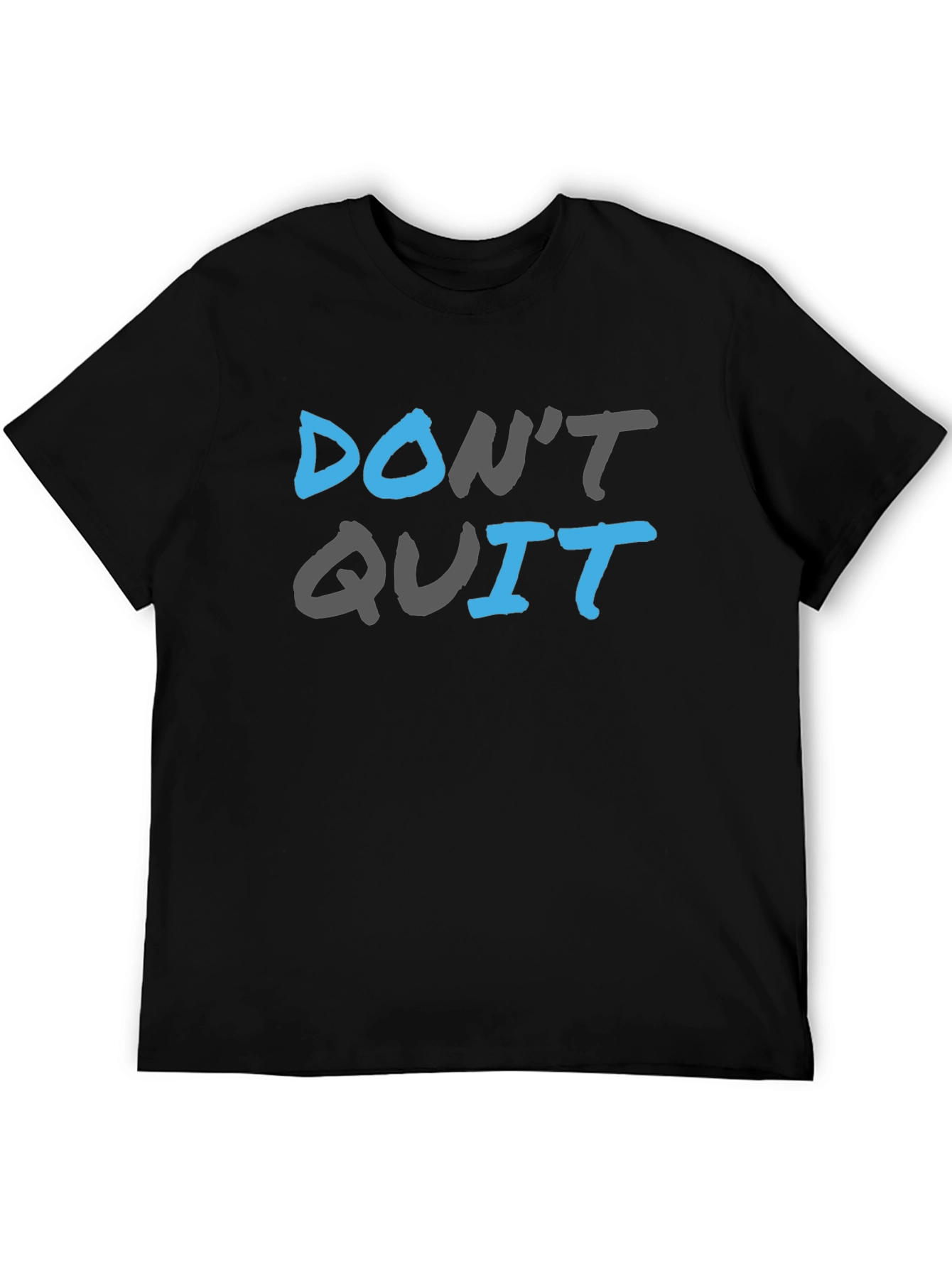 Black Motivational 'Don't Quit' Graphic Tee - Black Cotton Blend view 5