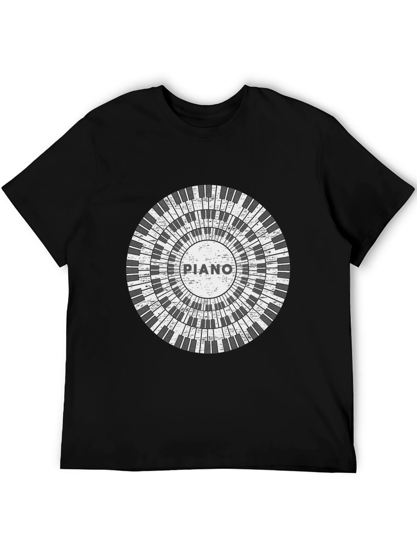 Black Piano Keys Circle Graphic Tee view 5