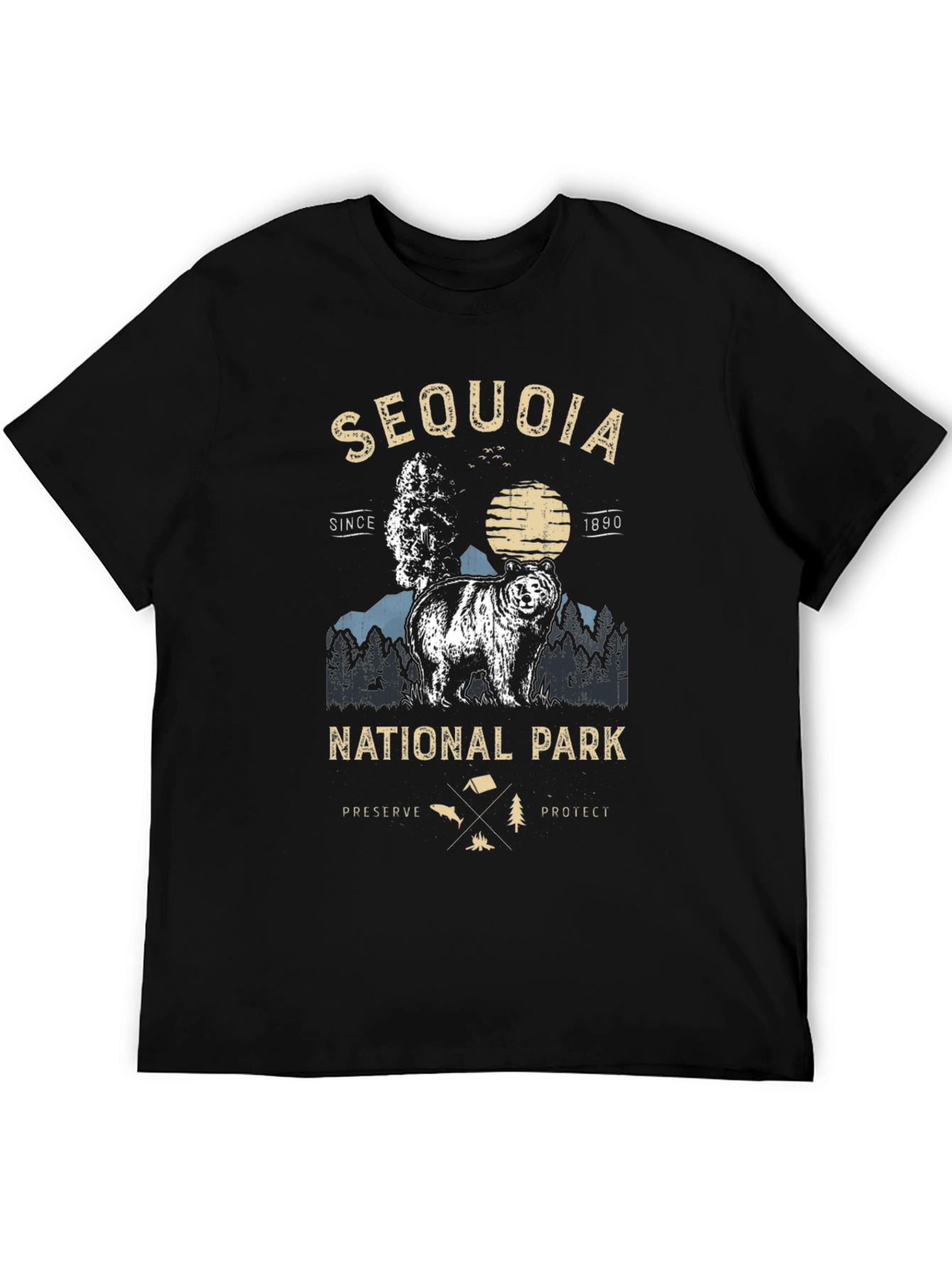 Black Sequoia National Park Bear T-Shirt view 5