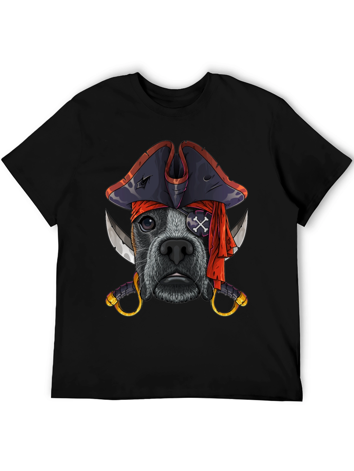 Black Pirate Dog T-Shirt, Funny Pet Tee view 5
