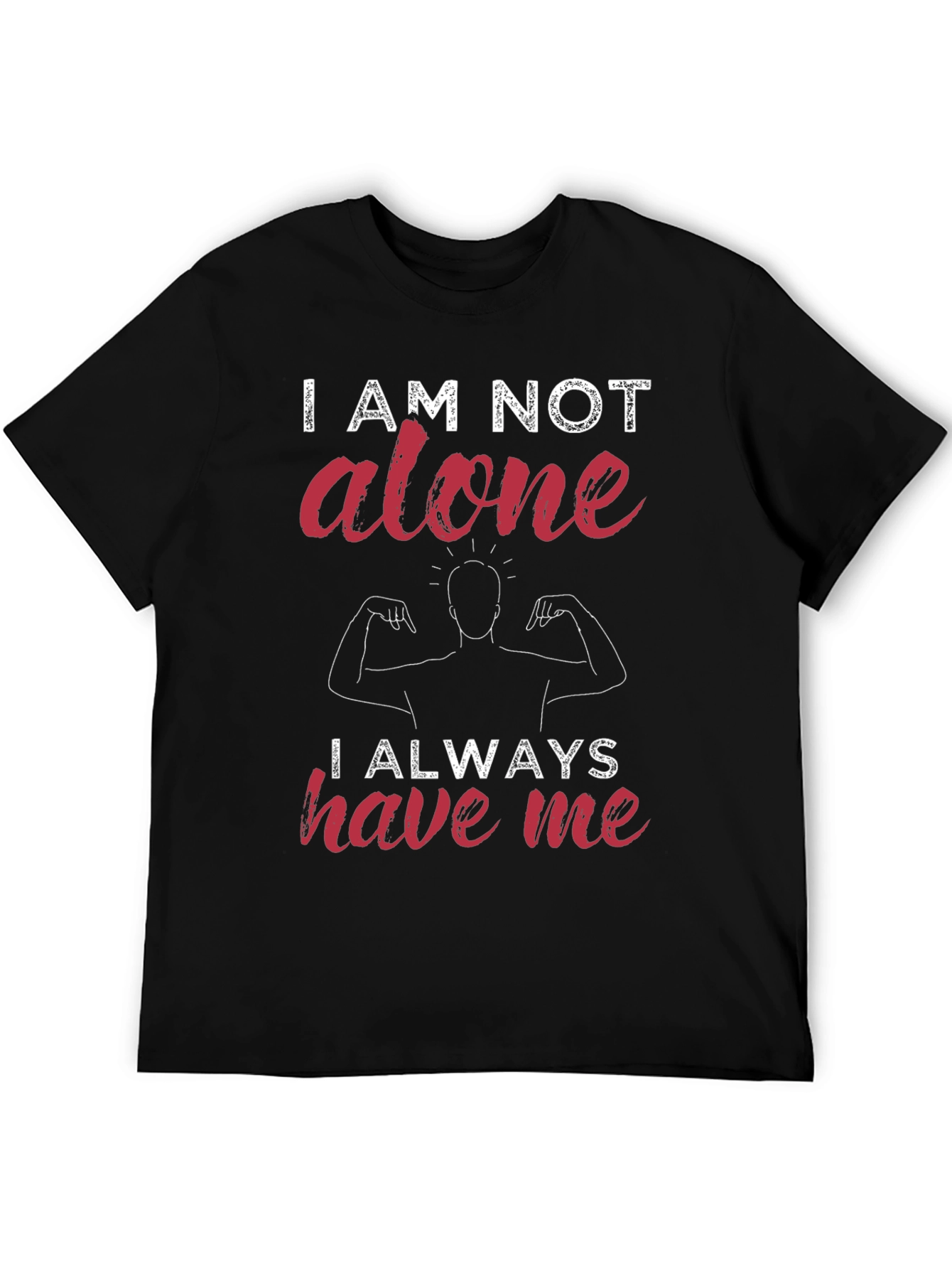 Black I Am Not Alone Graphic T-Shirt view 5