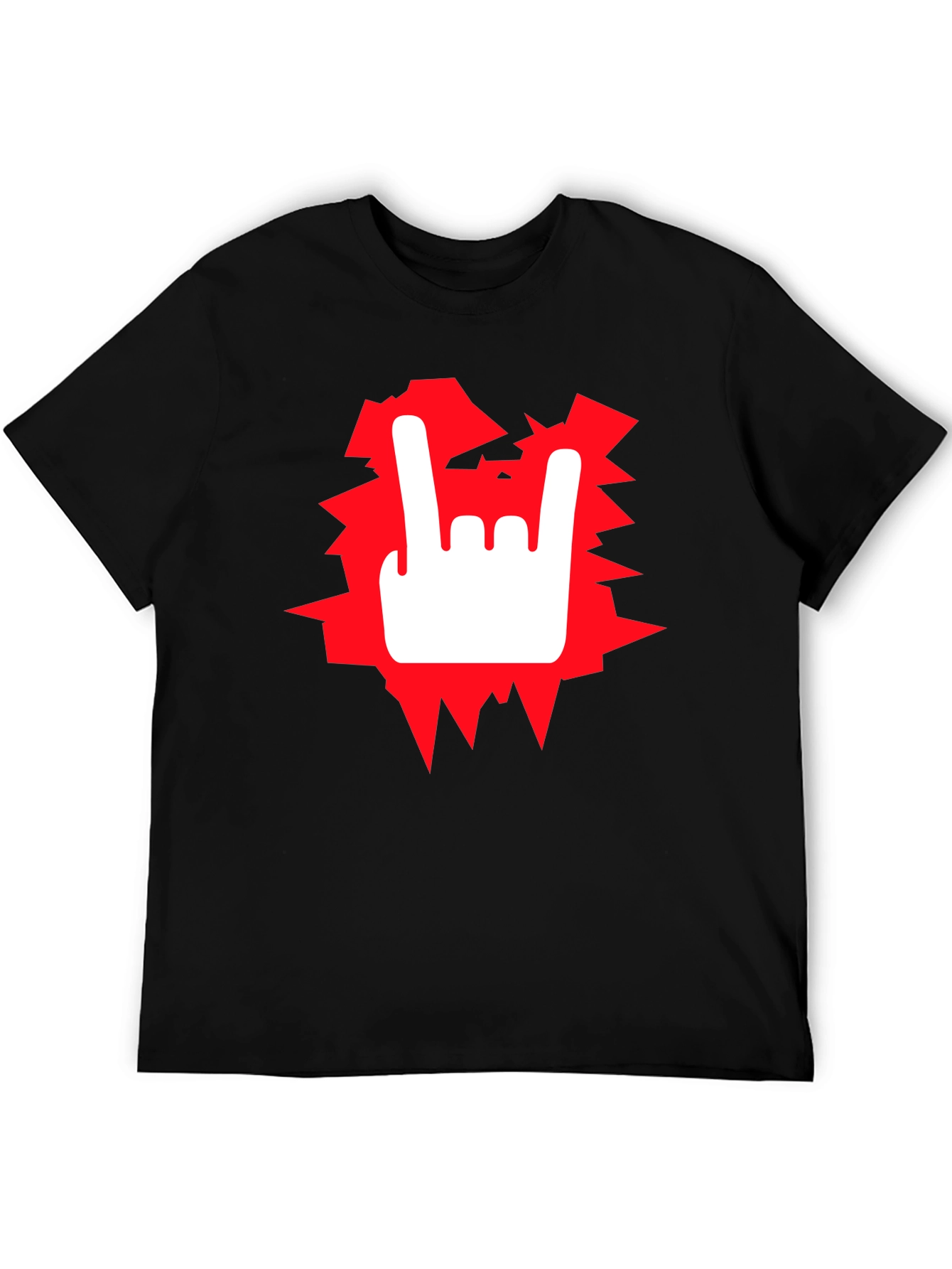 Black Rock On! Graphic Tee - Black Cotton T-Shirt view 5