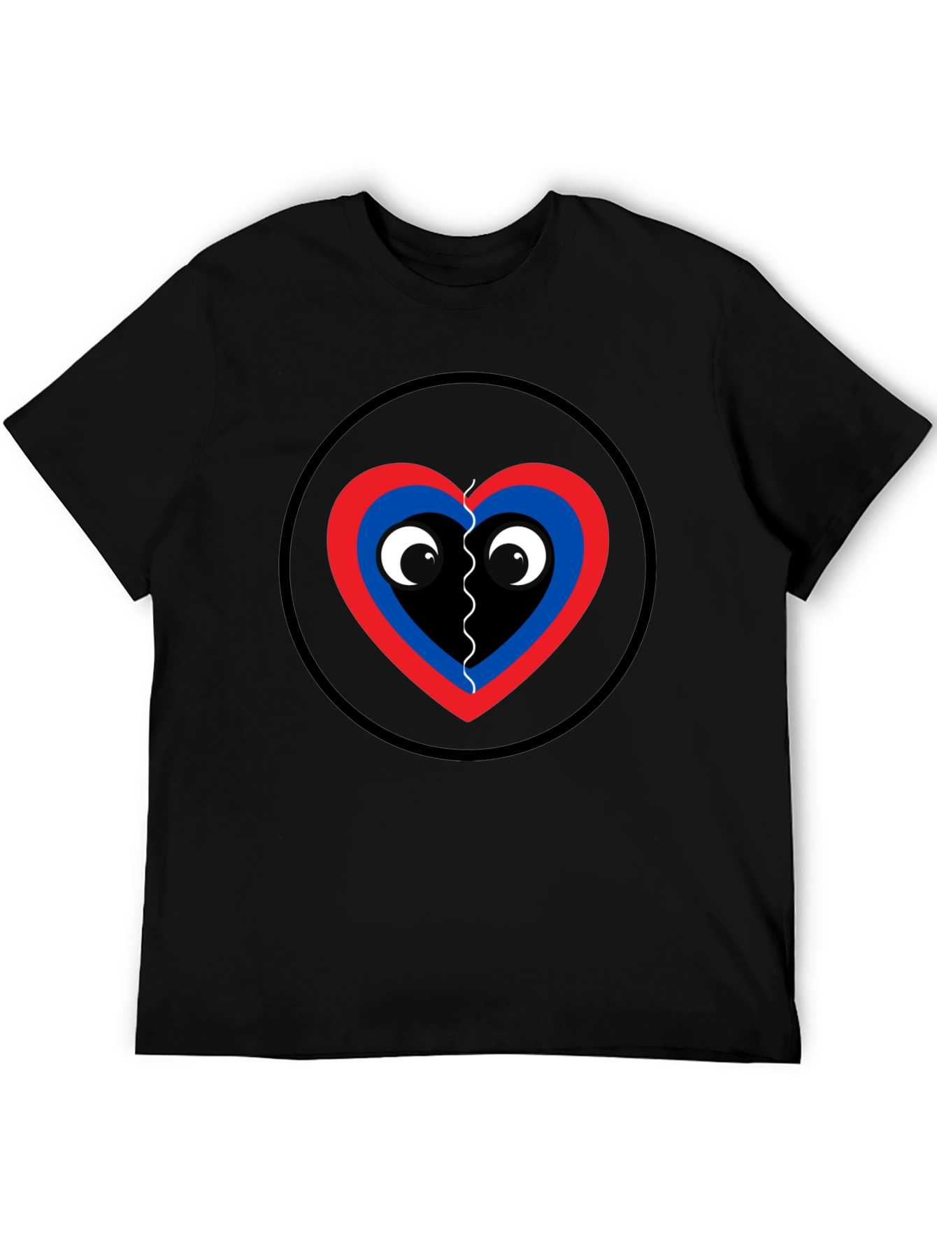 Black Playful Heart Graphic Tee - Black Cotton view 5