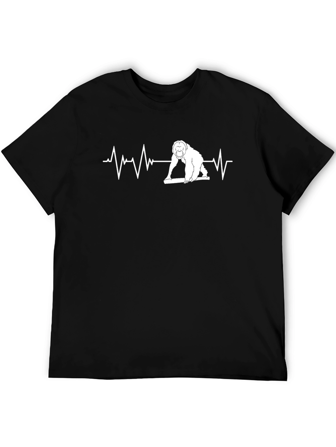 Black Curling Orangutan Heartbeat T-Shirt view 5