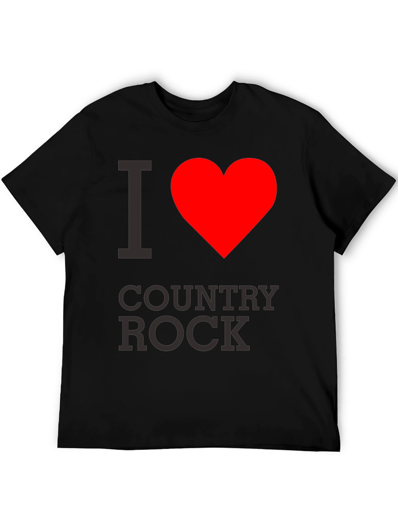 Black I Heart Country Rock Black T-Shirt view 5