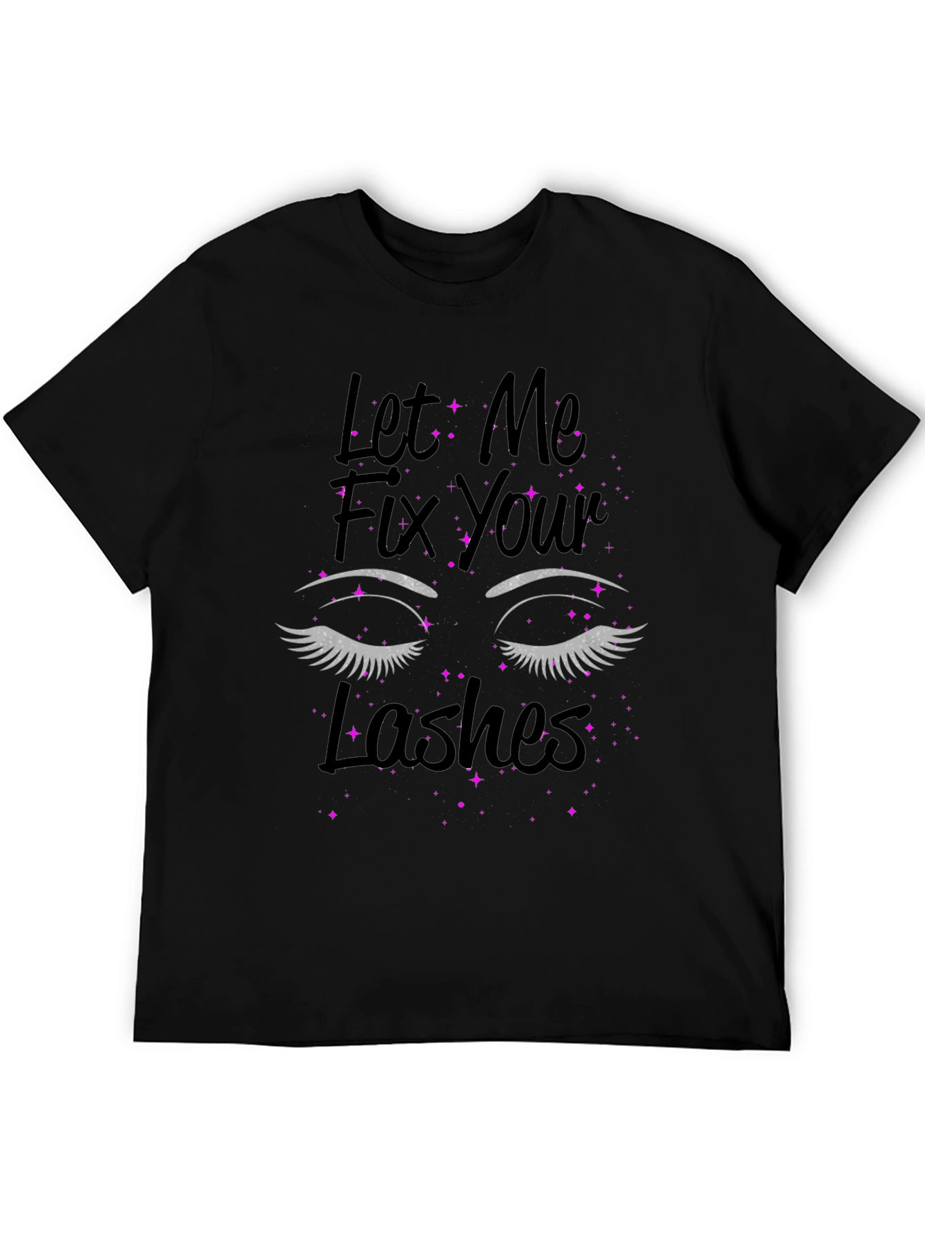 Black Let Me Fix Your Lashes Graphic Tee - Unisex T-Shirt view 5