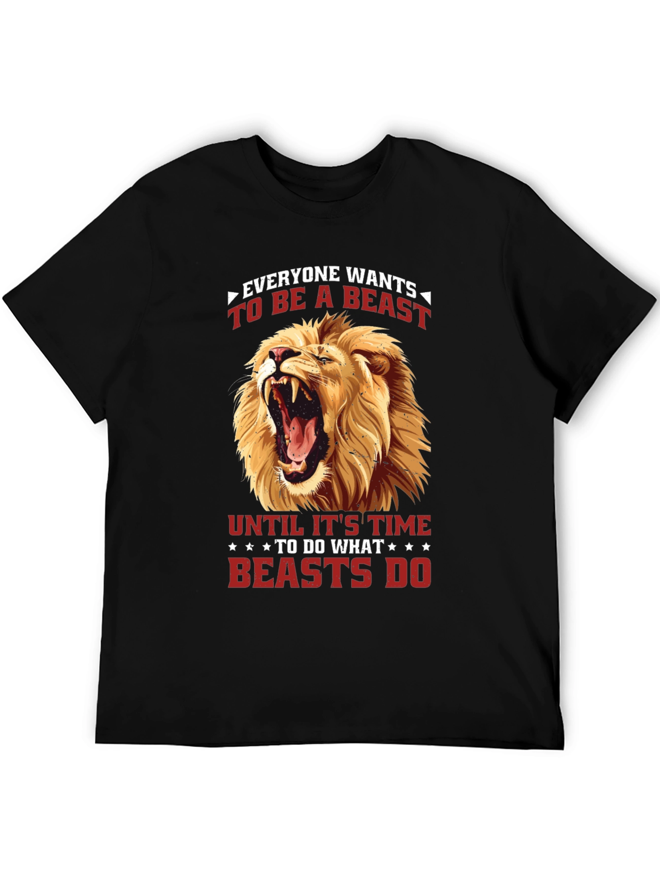 Black Lion Beast Graphic T-Shirt - Bold Statement Tee view 5