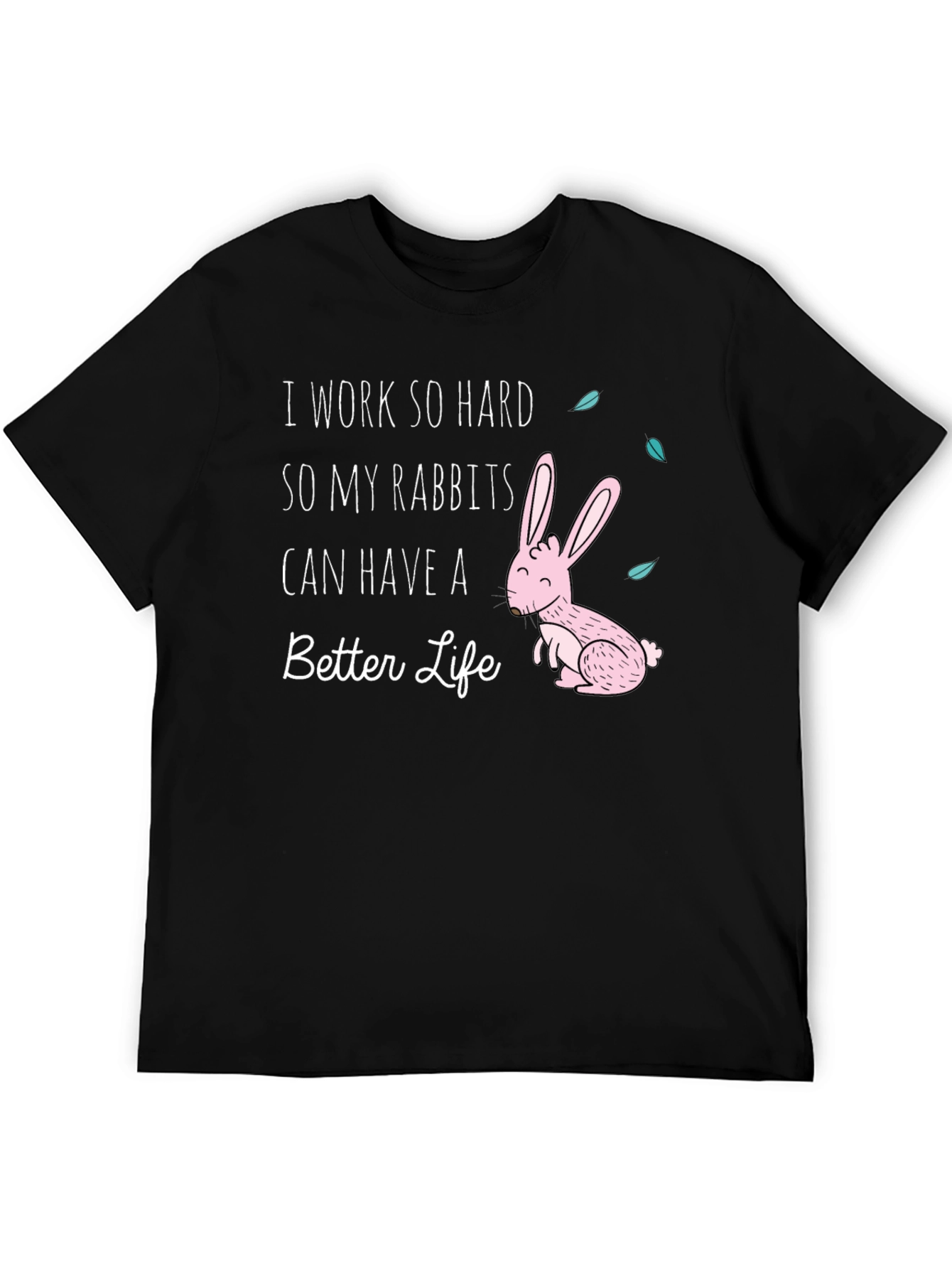 Black Rabbit Lover Graphic T-Shirt view 5