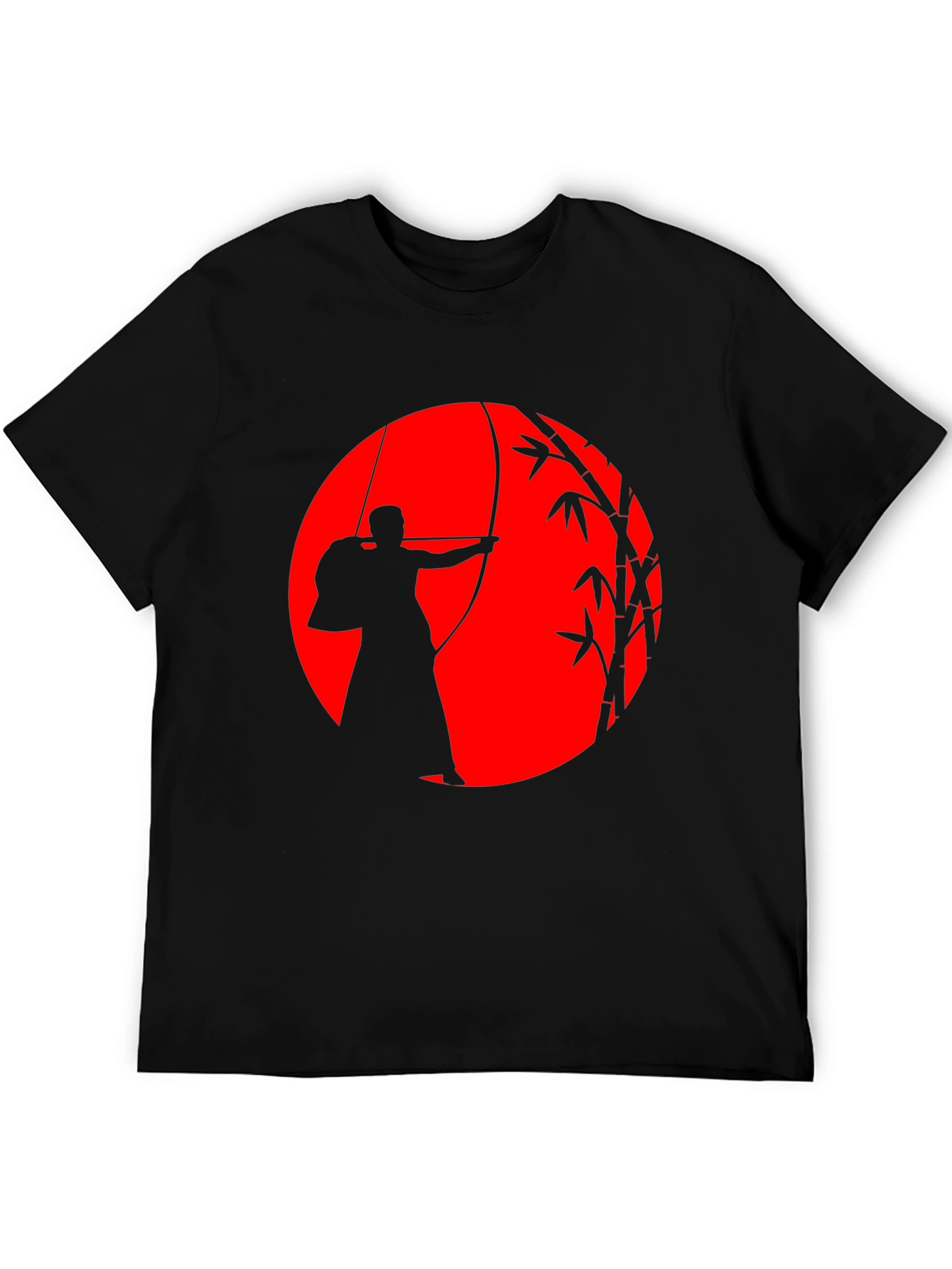 Black Kyudo Archer Graphic T-Shirt - Japanese Archery Tee view 5