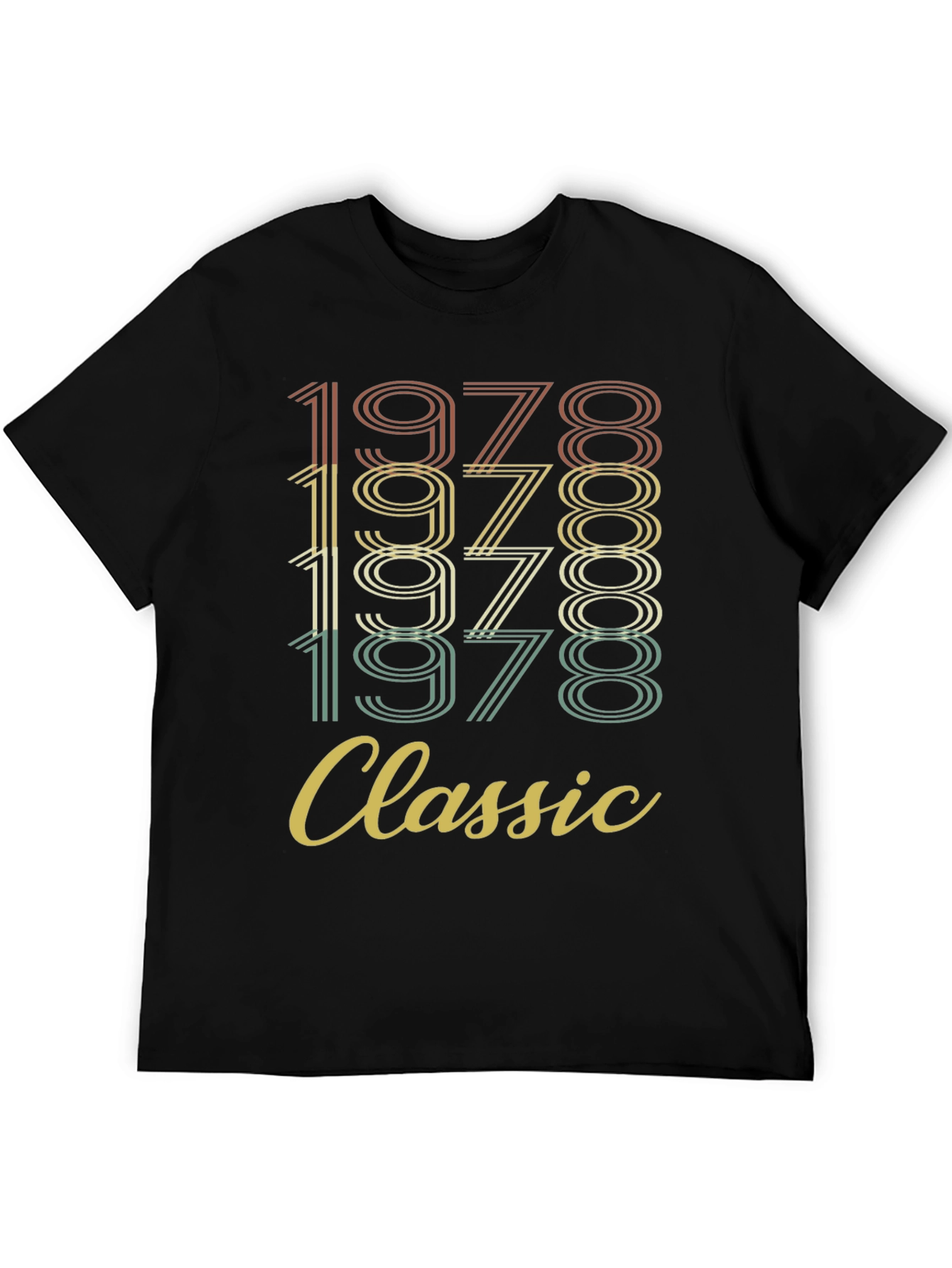 Black Vintage 1978 Classic Birthday T-Shirt view 5