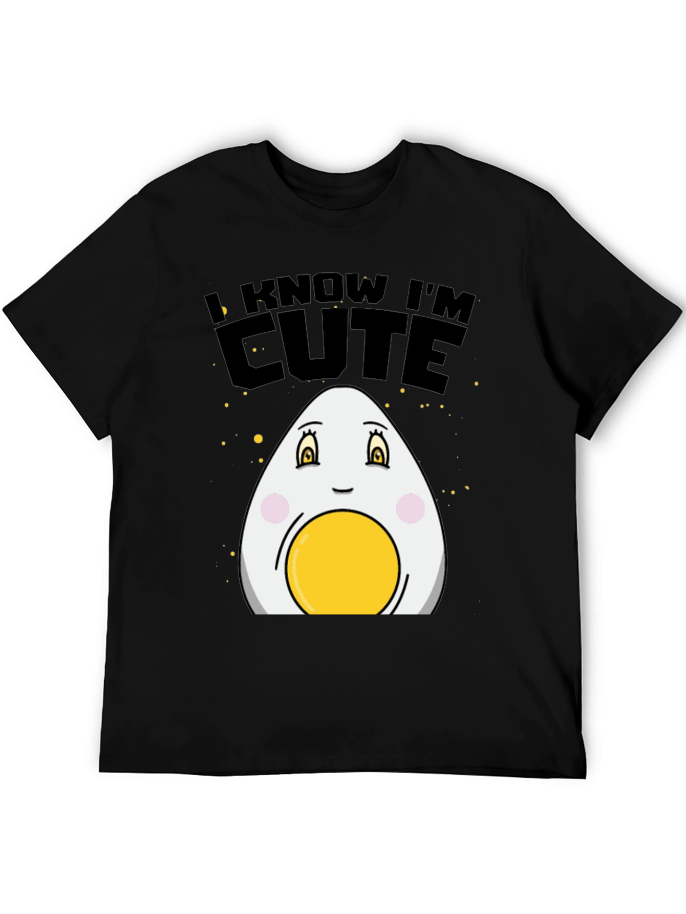 Black Cute Egg Graphic T-Shirt - Funny Foodie Tee view 5