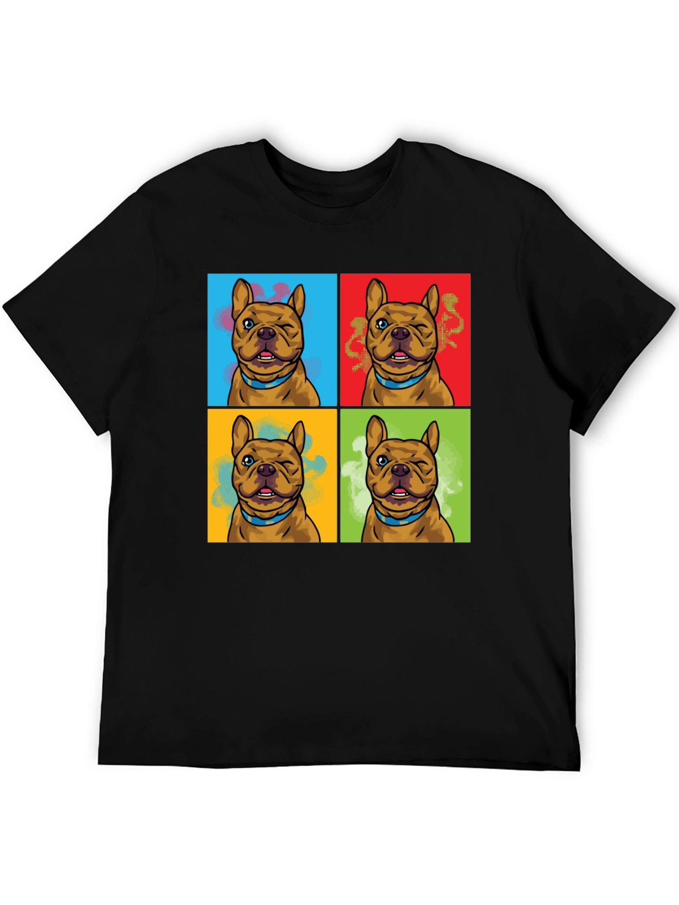 Black Pop Art Bulldog Print T-Shirt view 5