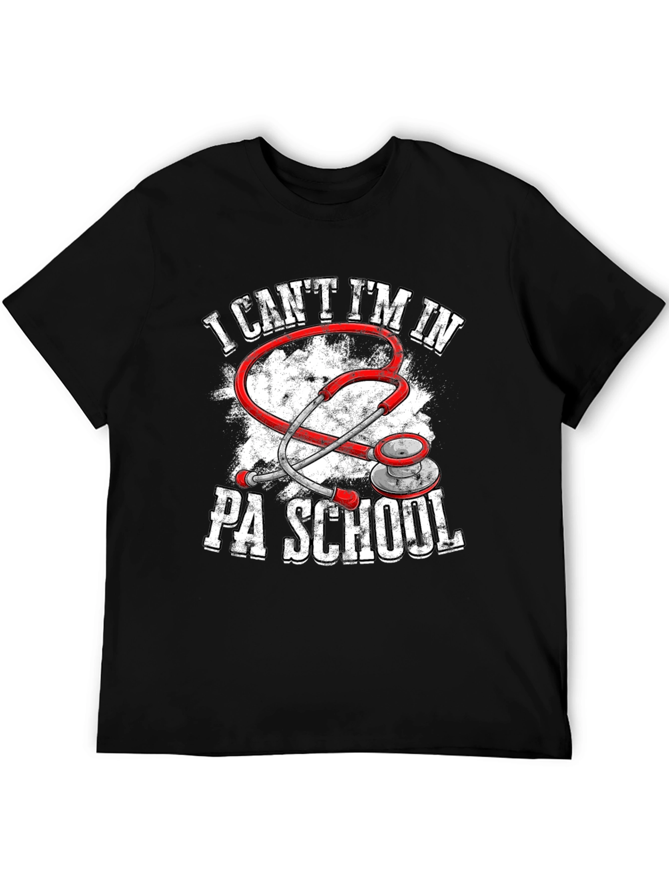 Black PA School Stethoscope Graphic Tee view 5