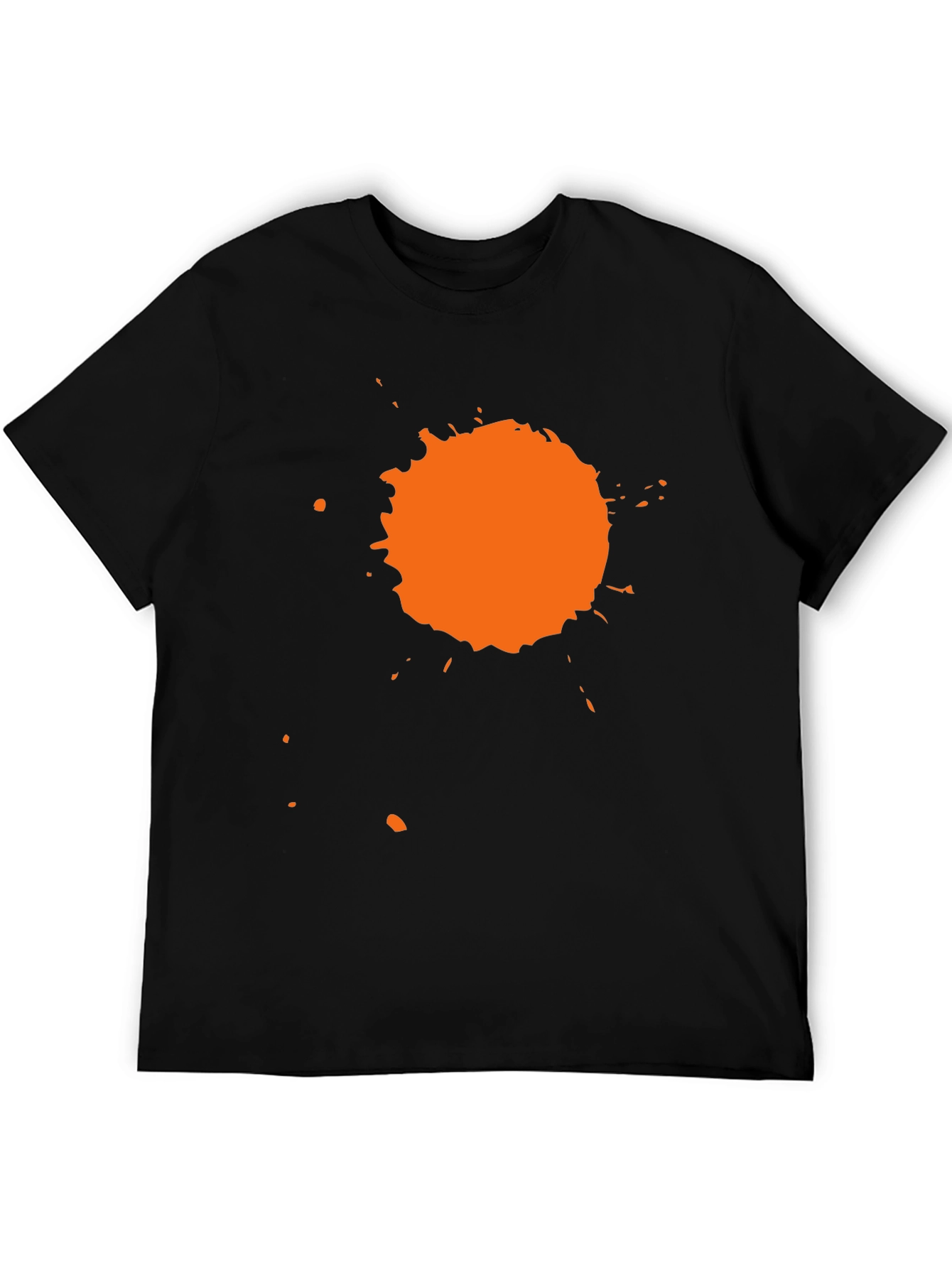 Black Black T-Shirt with Orange Splatter Design view 5