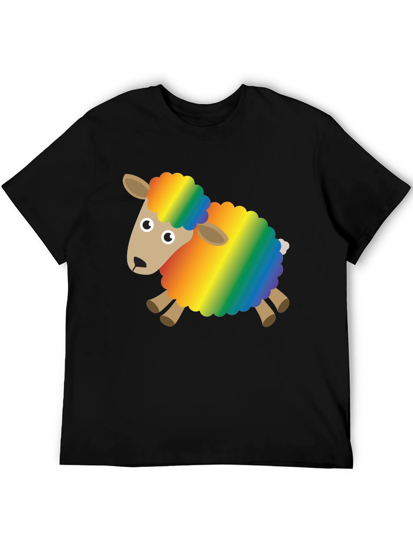 Black Rainbow Sheep Graphic Tee - Fun & Unique Design view 5