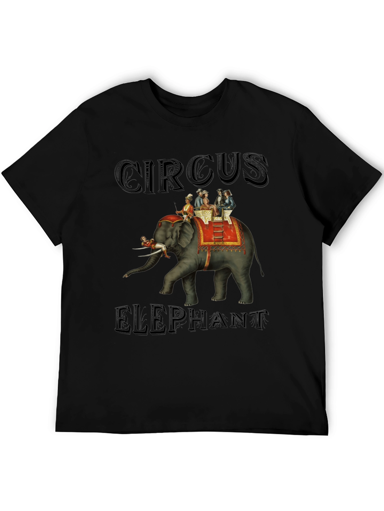 Black Circus Elephant Graphic Tee view 5