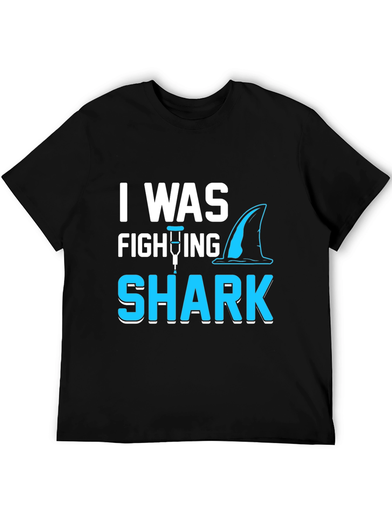 Black Shark Attack Leg Injury T-Shirt view 5