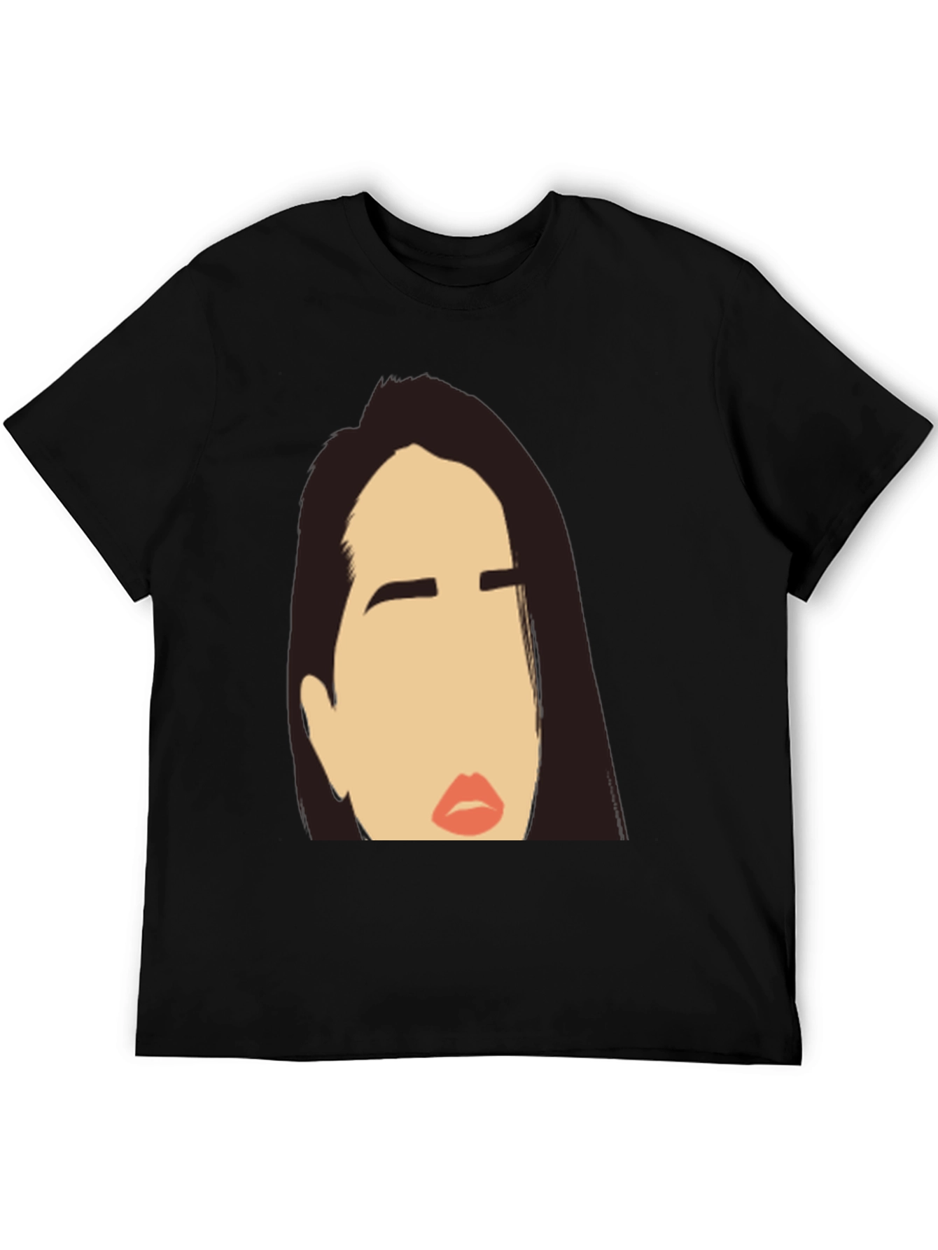 Black Abstract Face Black T-Shirt view 5
